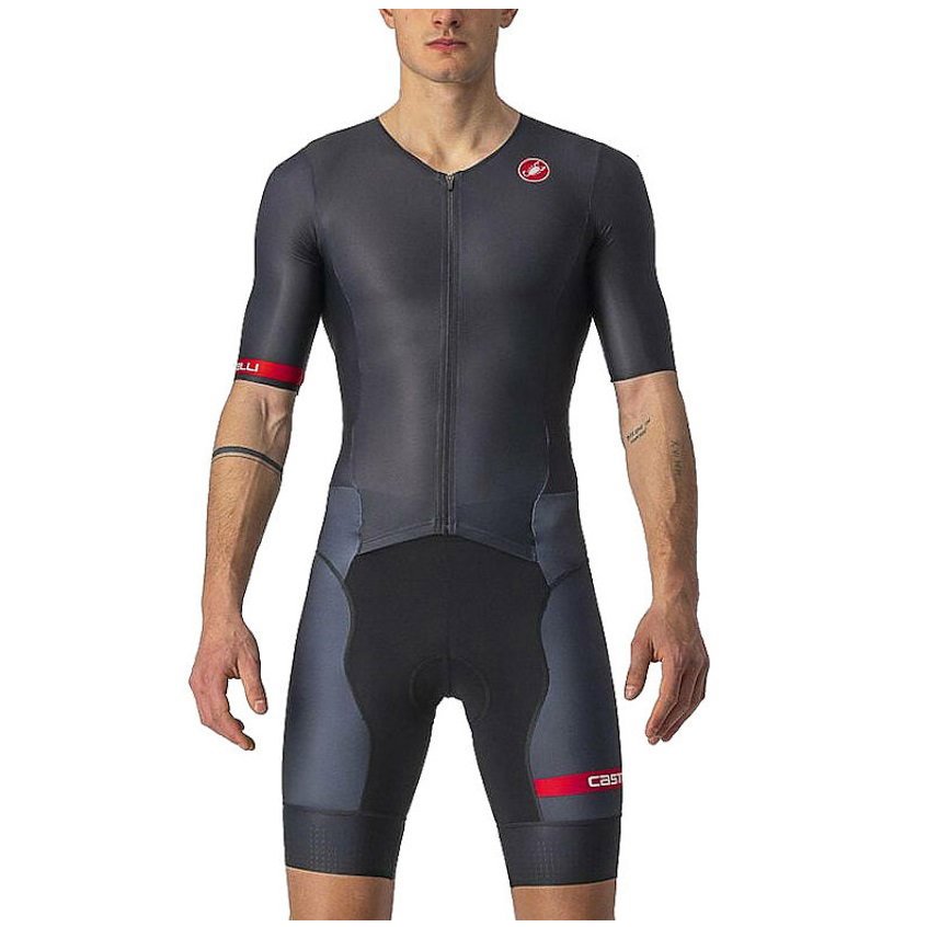Castelli - costum trisuit triatlon pentru barbati, maneca scurta Free Sanremo SS Suit - negru