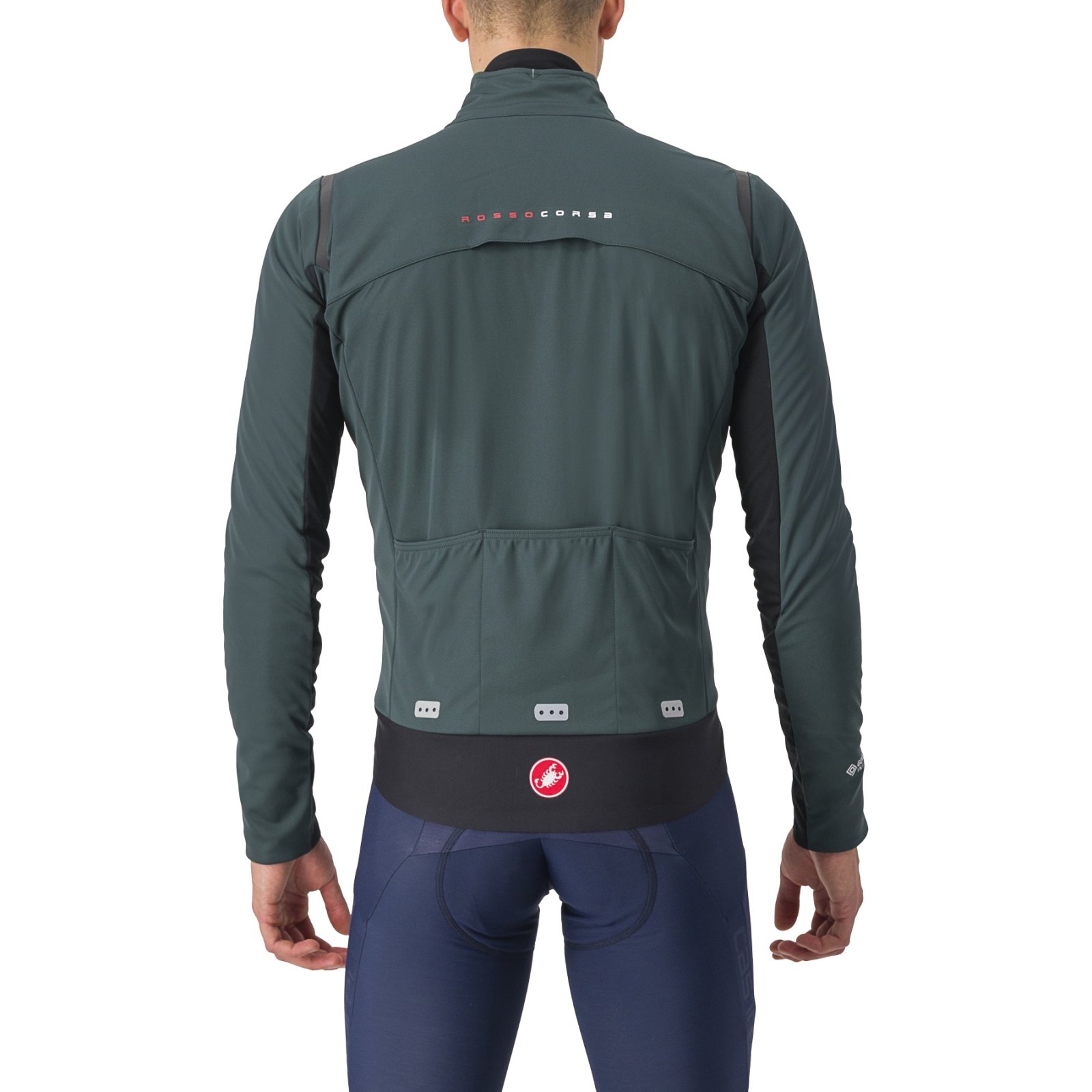 Castelli - Jacheta ciclism vreme rece sau iarna, Alpha Doppio RoS Jacket - verde inchis rover negru