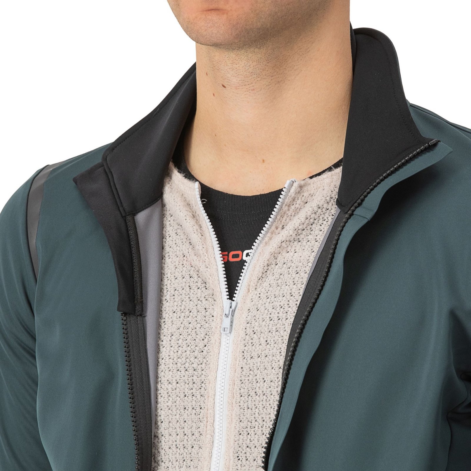 Castelli - Jacheta ciclism vreme rece sau iarna, Alpha Doppio RoS Jacket - verde inchis rover negru