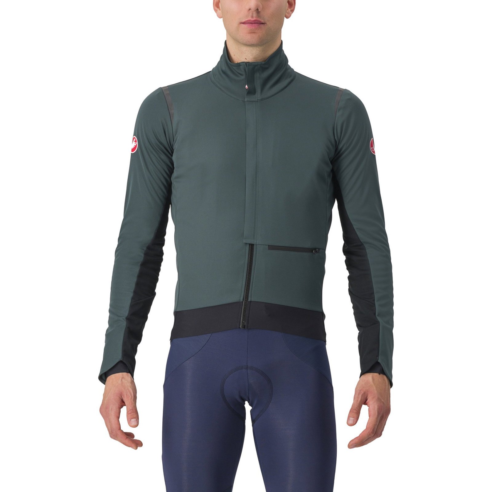 Castelli - Jacheta ciclism vreme rece sau iarna, Alpha Doppio RoS Jacket - verde inchis rover negru