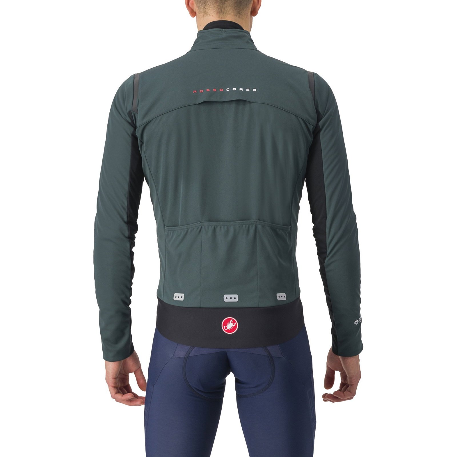 Castelli - Jacheta ciclism vreme rece sau iarna, Alpha Doppio RoS Jacket - verde inchis rover negru