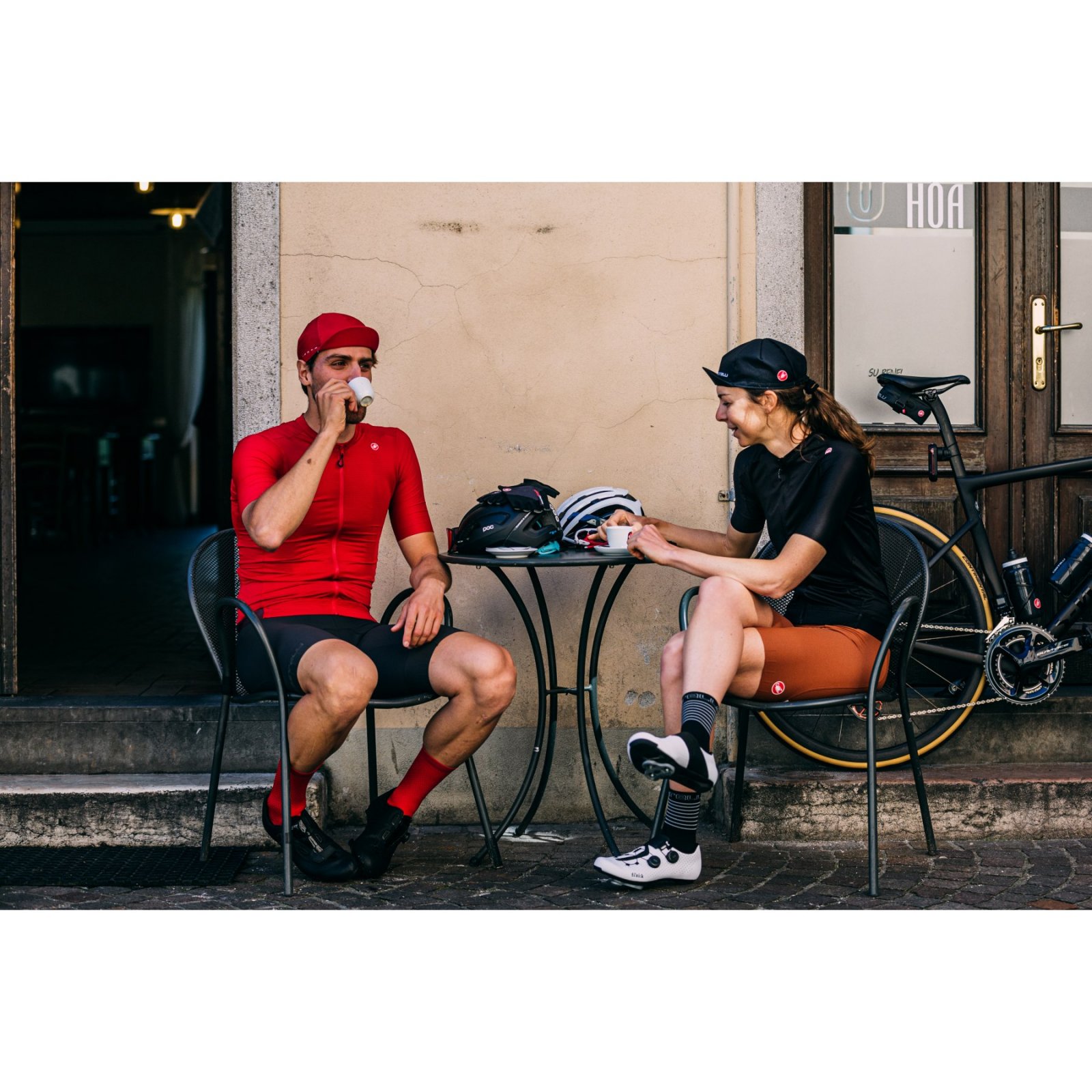 Castelli - tricou ciclism cu maneca scurta pentru barbati Espresso Jersey - mov deshis mist gri inchis