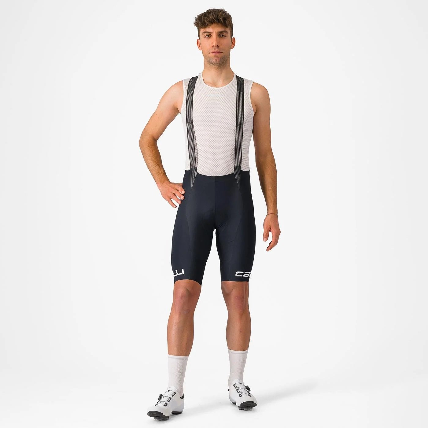 Castelli - pantaloni scurti ciclism barbati Free Aero RC Classic Bibshort - negru alb