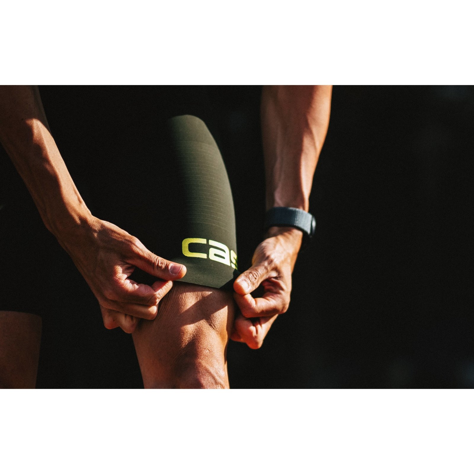 Castelli - pantaloni scurti ciclism barbati Premio shorts Ltd Edition - kaki galben fluo
