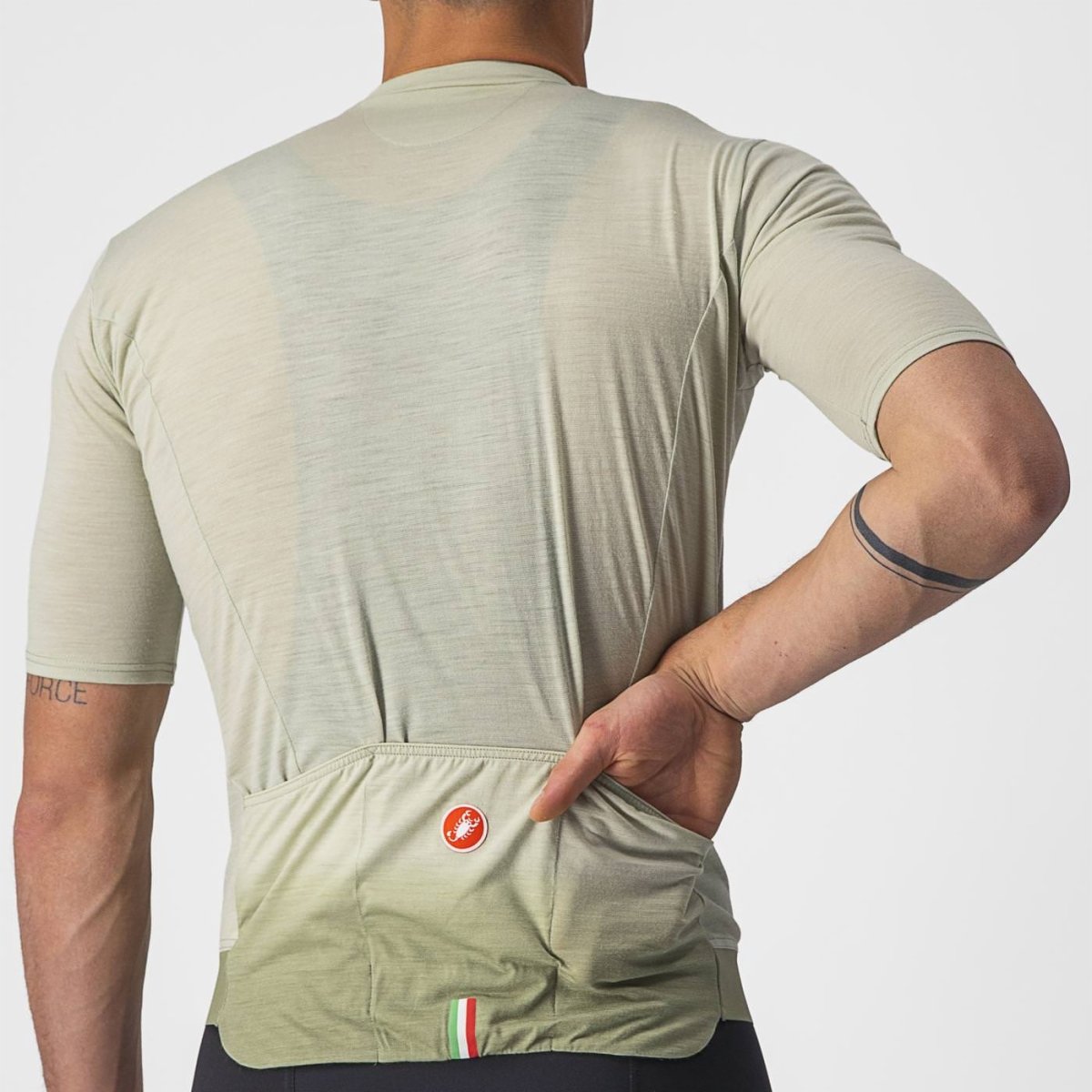 Castelli - tricou pentru ciclism cu maneca scurta Essenza Jersey - alb verde deschis desert