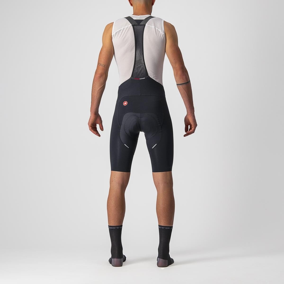 Castelli - Pantaloni ciclism scurti cu bretele Free Aero RC bibshorts - negru