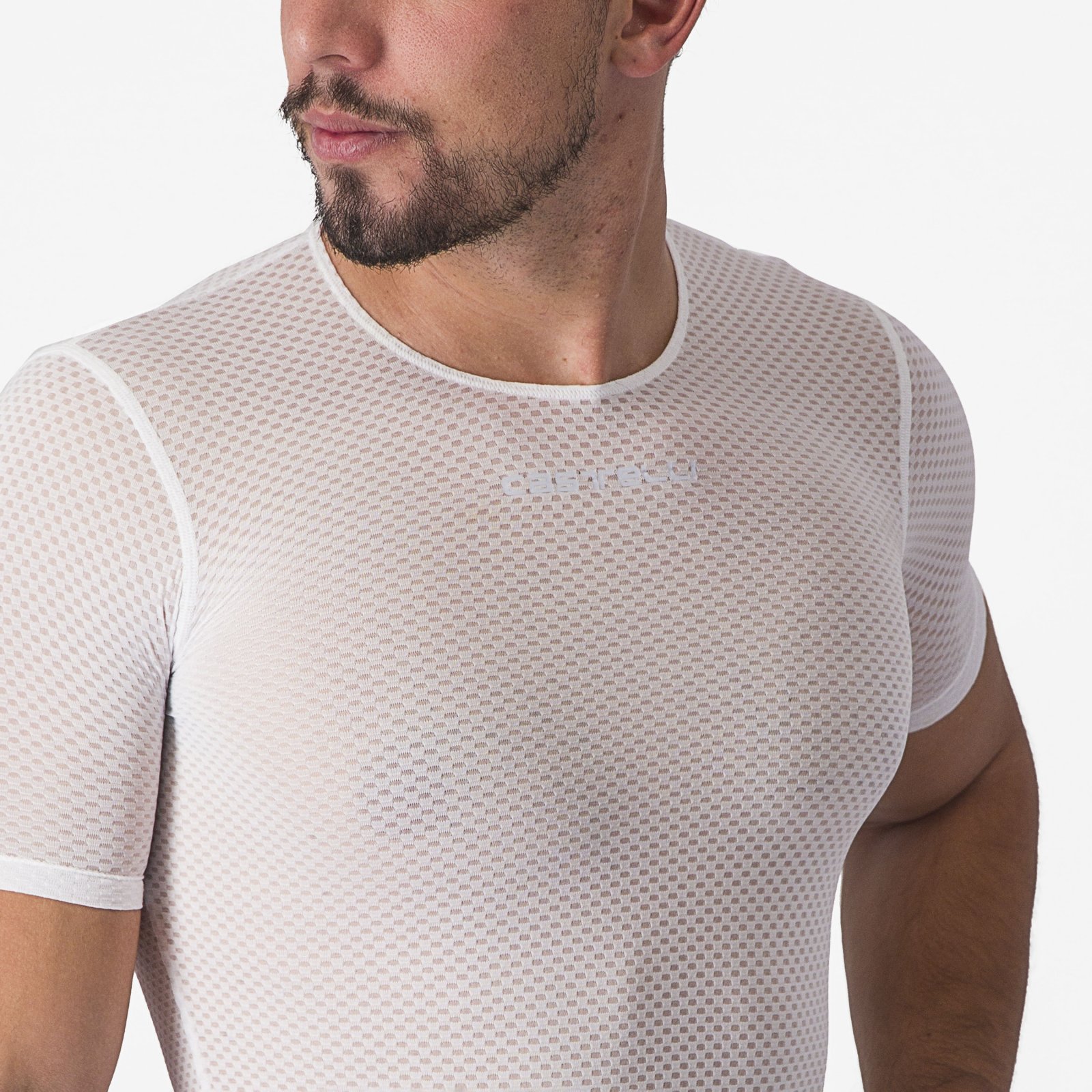 Castelli - bluza de corp cu maneca scurta - Pro Mesh 2.0 Short Sleeve - 15-28 gr C - alb