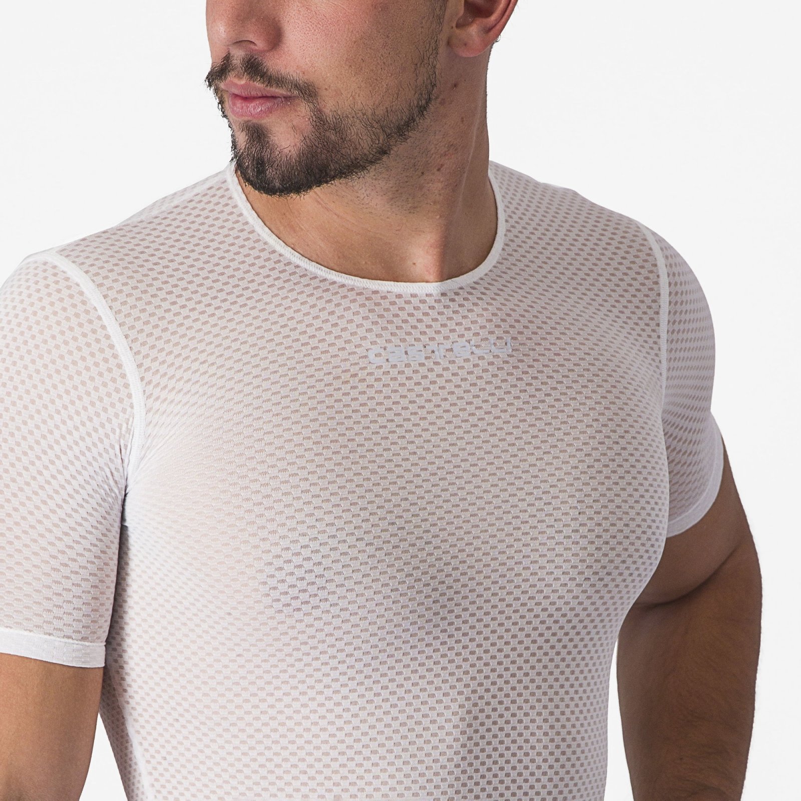 Castelli - bluza de corp cu maneca scurta - Pro Mesh 2.0 Short Sleeve - 15-28 gr C - alb