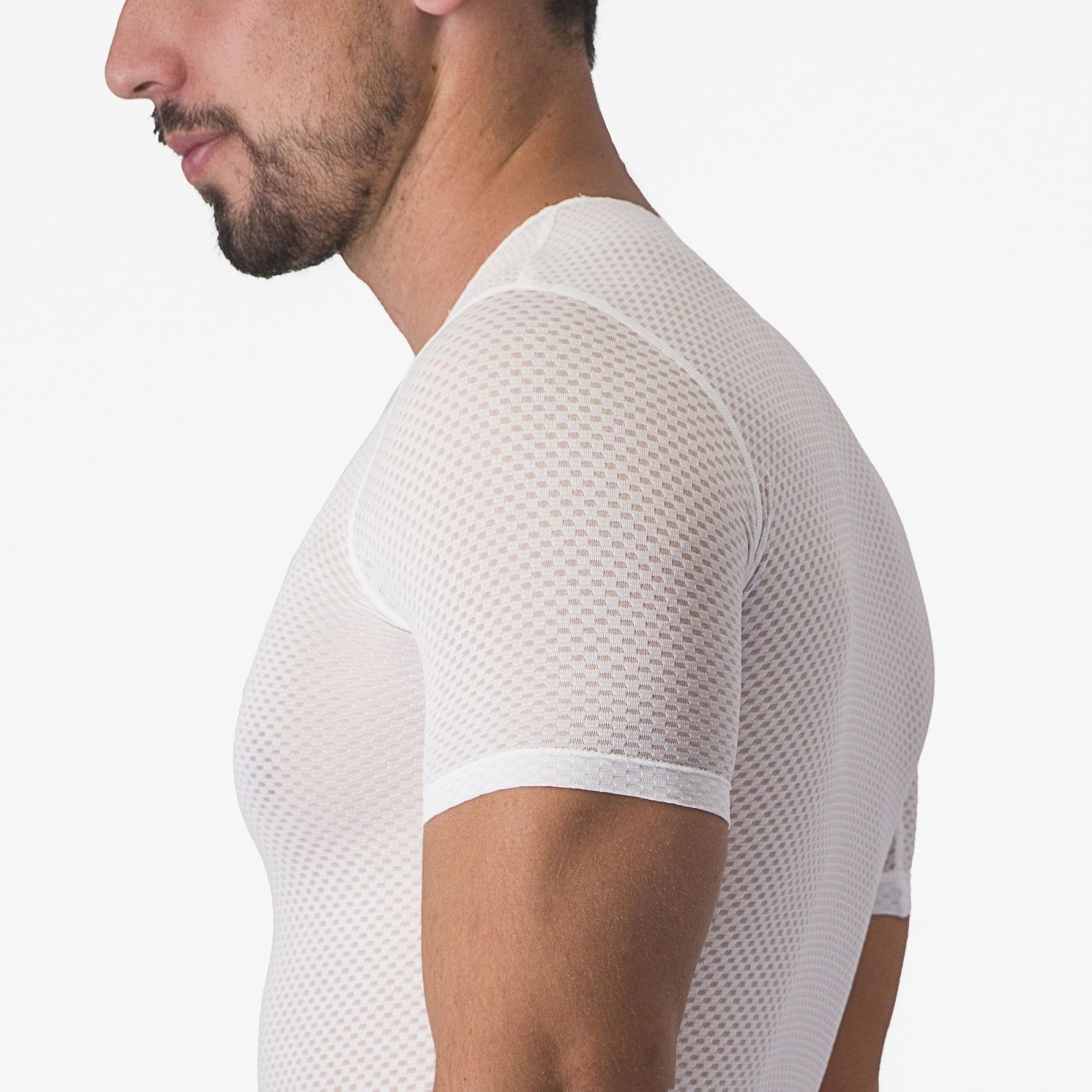 Castelli - bluza de corp cu maneca scurta - Pro Mesh 2.0 Short Sleeve - 15-28 gr C - alb