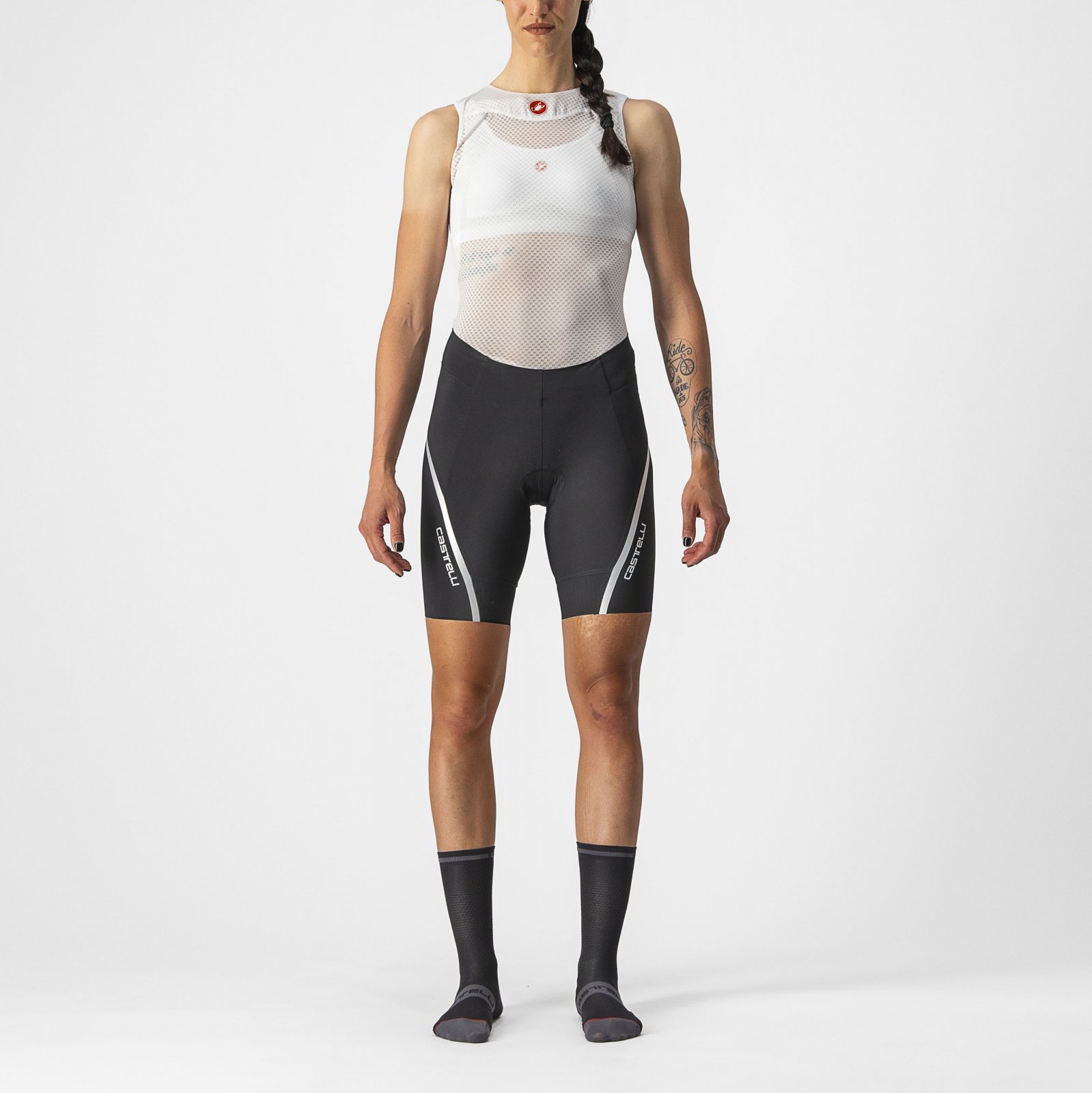 Castelli - pantaloni ciclism scurti - Velocissima 3 Short - negru | argintiu