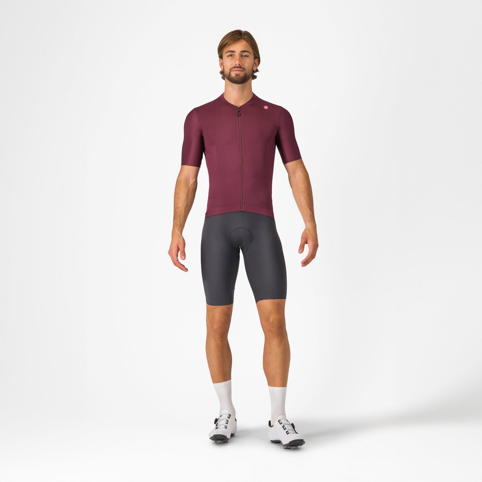 Castelli - tricou ciclism maneca scurta tailored fit - Espresso Jersey - 18-35 gr C - bordo | argintiu