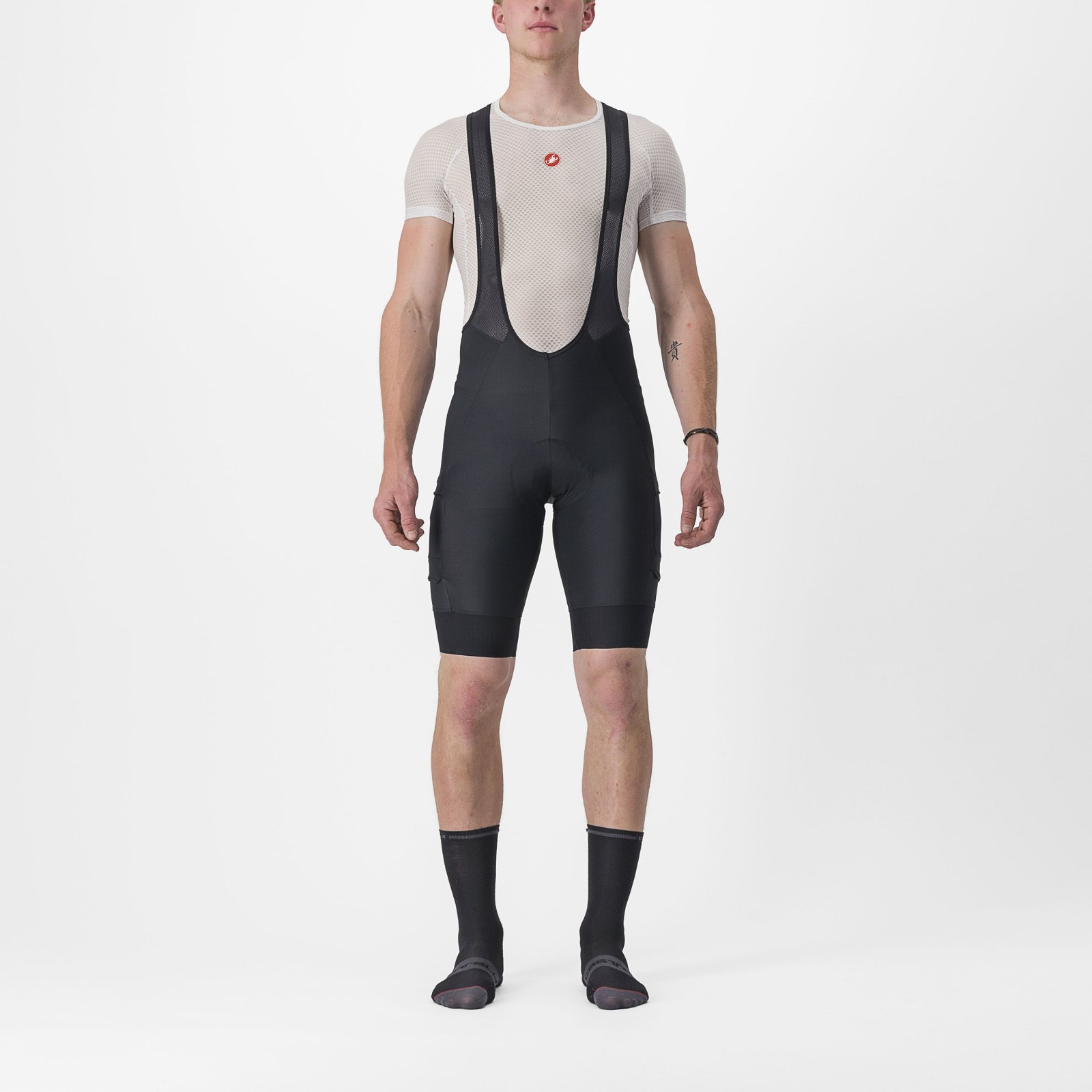 Castelli - pantaloni ciclism scurti cu bretele - Unlimited Cargo Bibshort - 15-35 gr C - negru