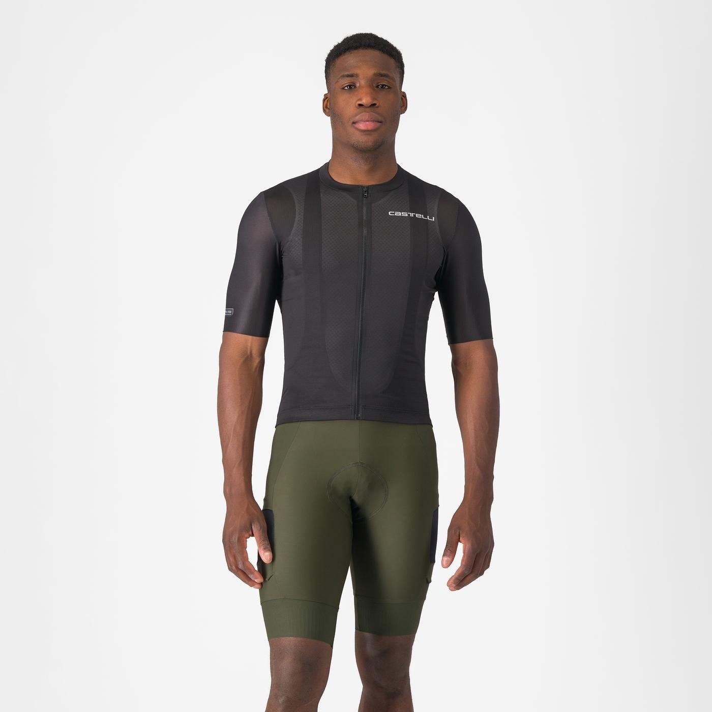 Castelli - pantaloni ciclism scurti cu bretele - Unlimited Cargo Bibshort - 15-35 gr C - negru