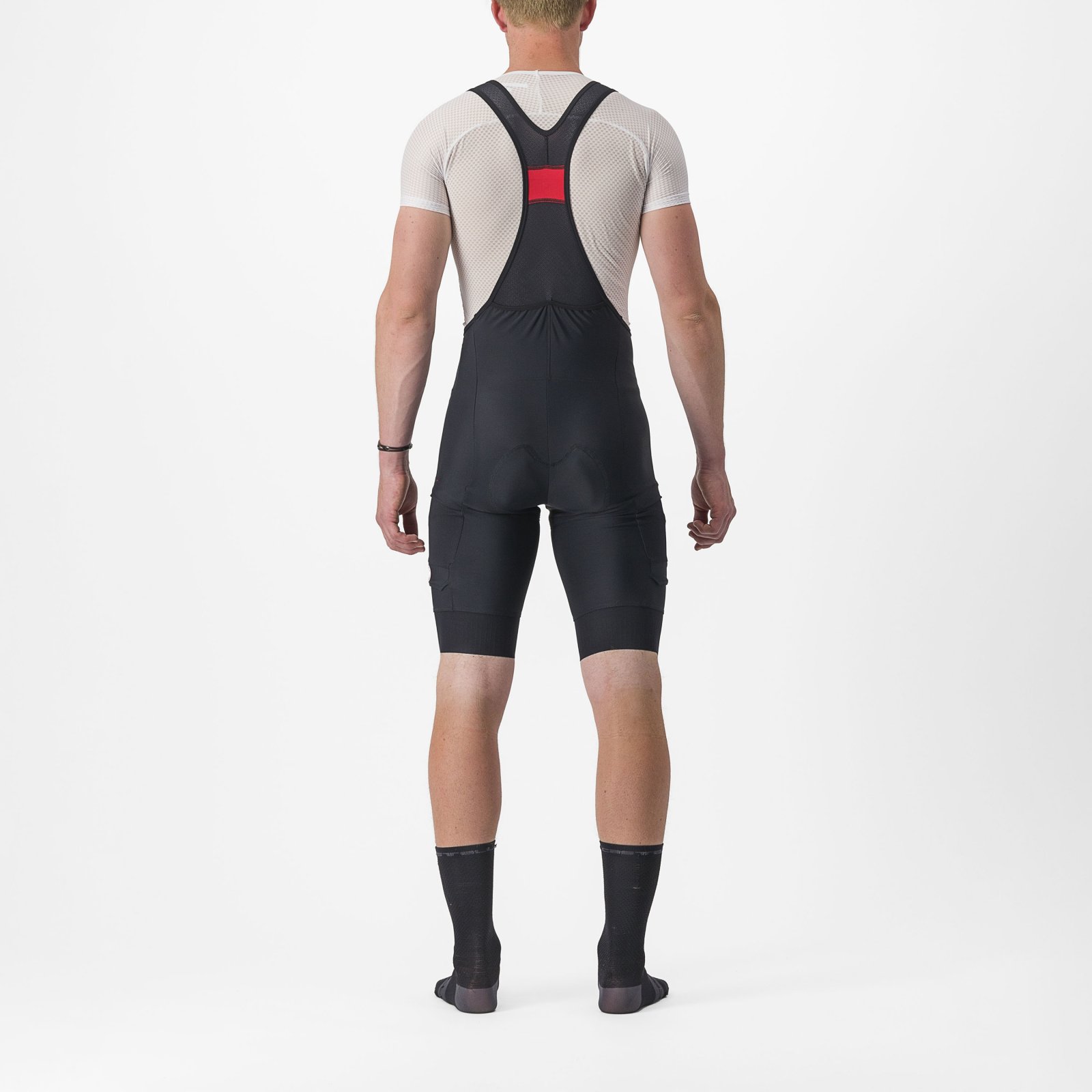 Castelli - pantaloni ciclism scurti cu bretele - Unlimited Cargo Bibshort - 15-35 gr C - negru
