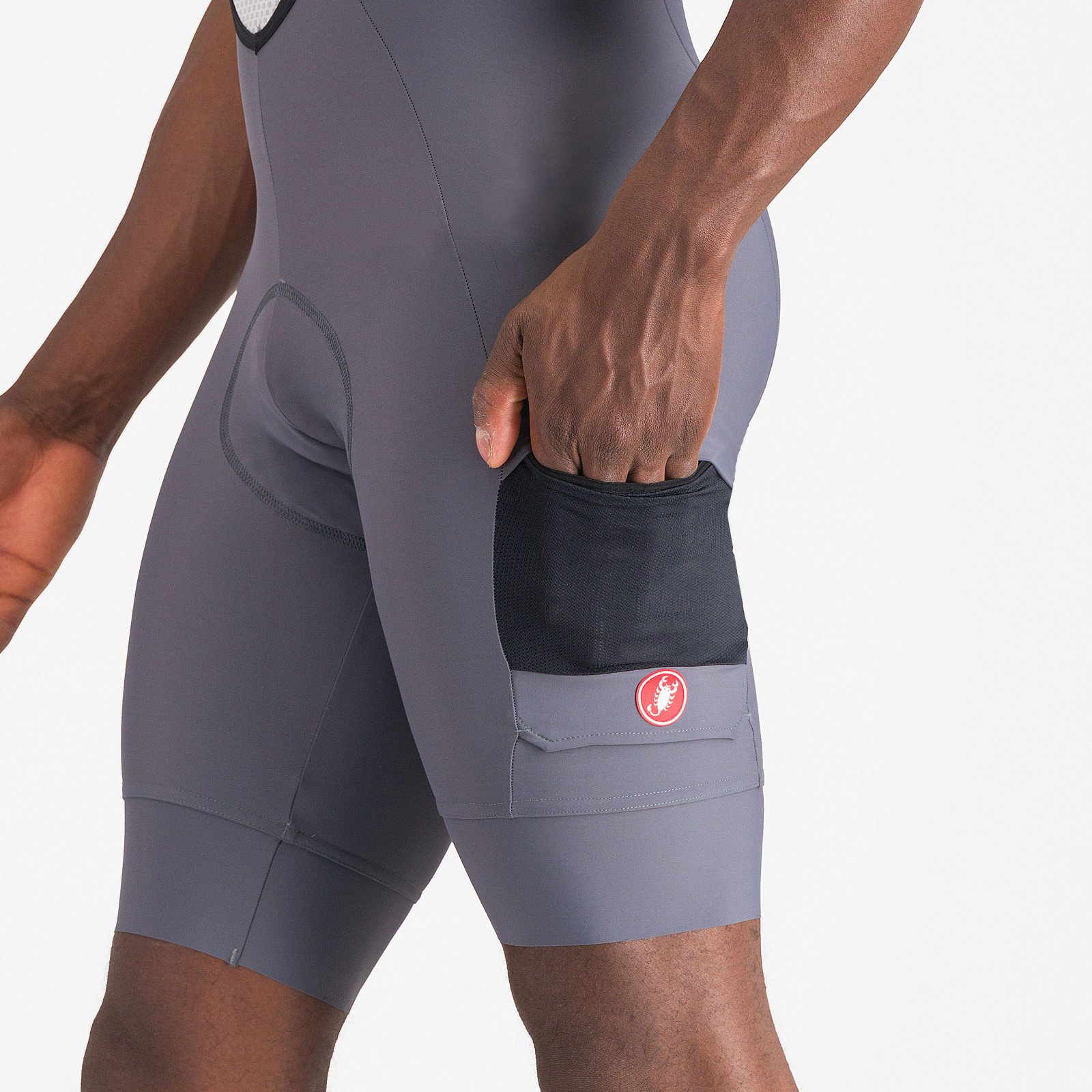 Castelli - pantaloni ciclism scurti cu bretele - Unlimited Cargo Bibshort - 15-35 gr C - negru
