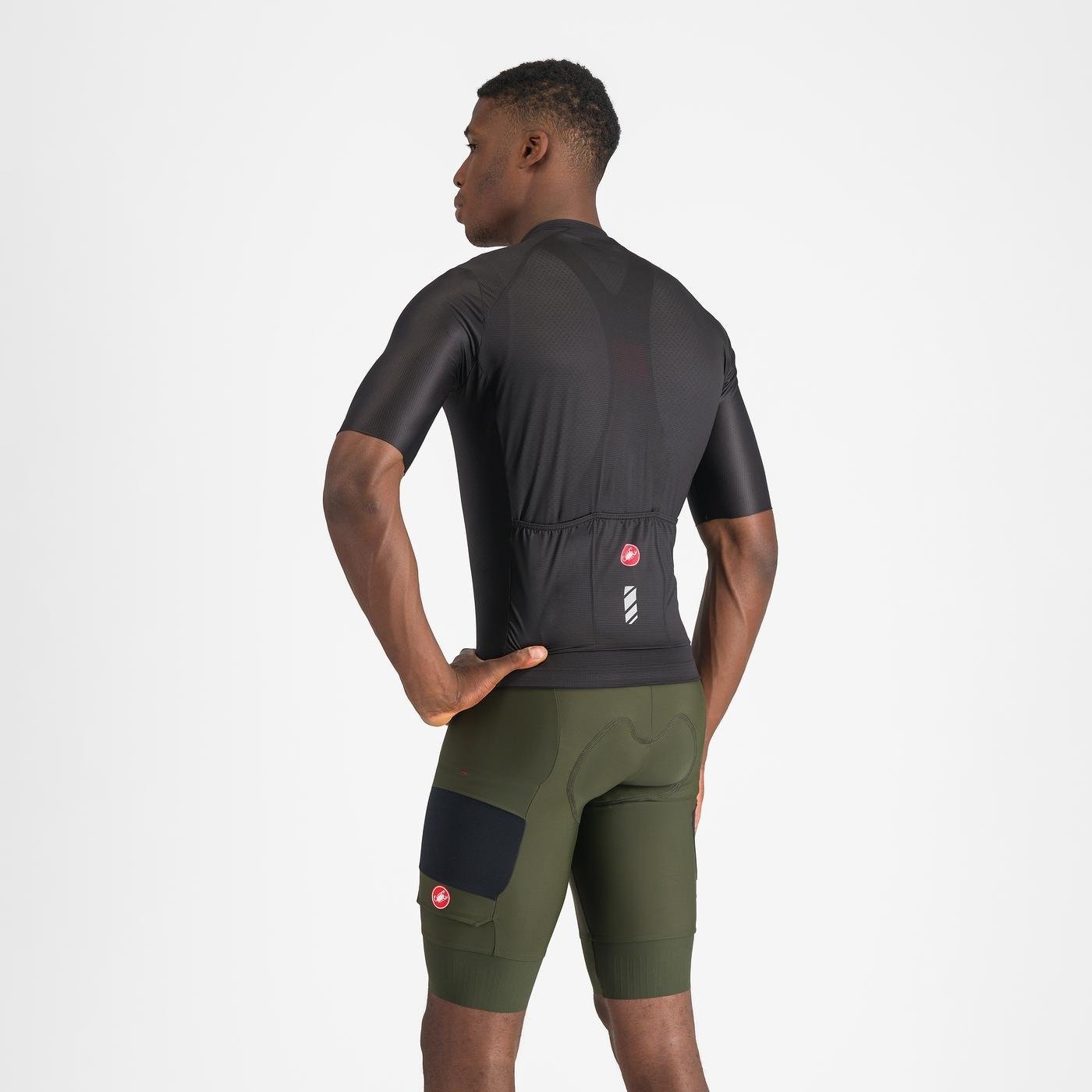 Castelli - pantaloni ciclism scurti cu bretele - Unlimited Cargo Bibshort - 15-35 gr C - negru