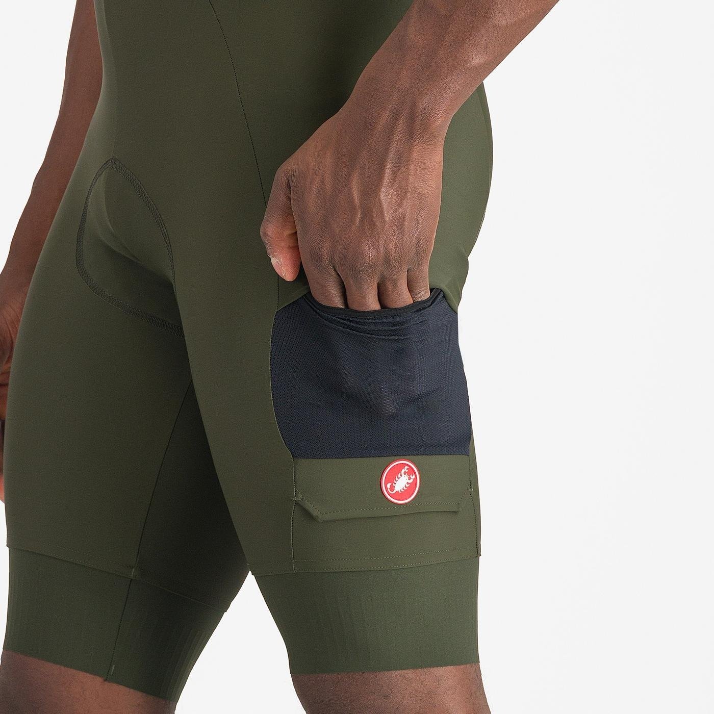 Castelli - pantaloni ciclism scurti cu bretele - Unlimited Cargo Bibshort - 15-35 gr C - negru