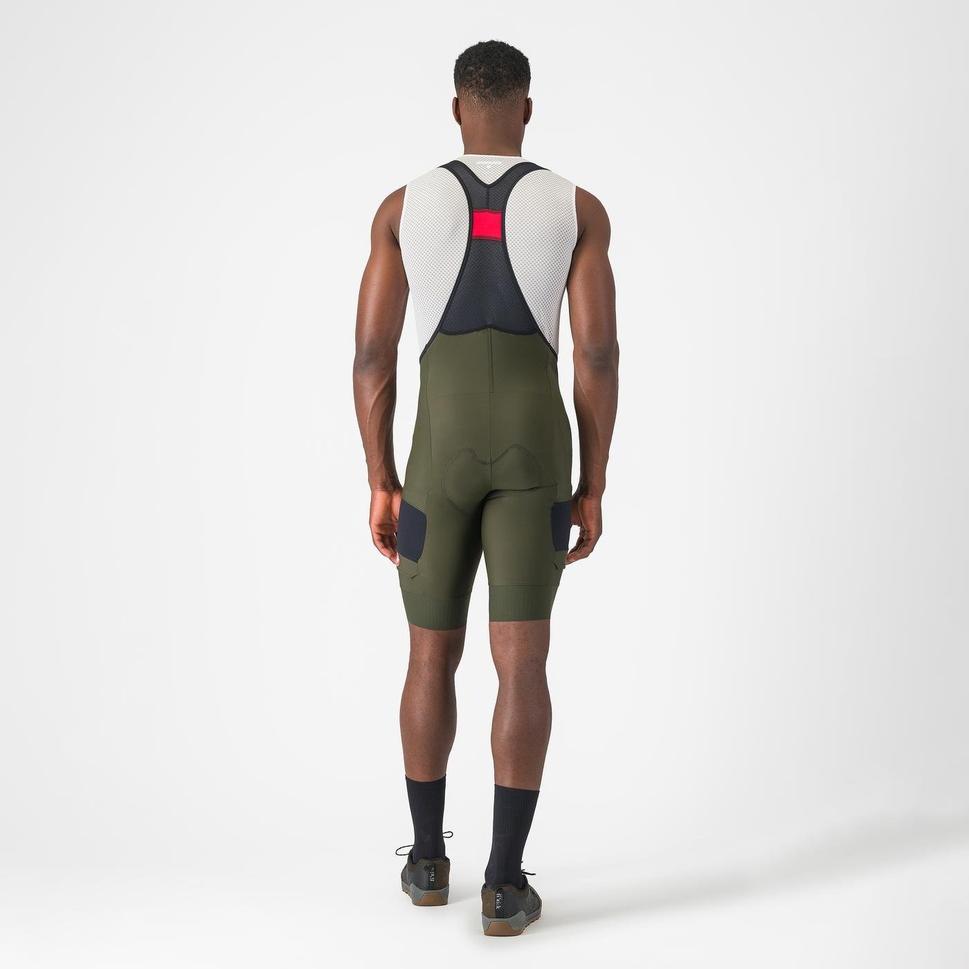 Castelli - pantaloni ciclism scurti cu bretele - Unlimited Cargo Bibshort - 15-35 gr C - negru