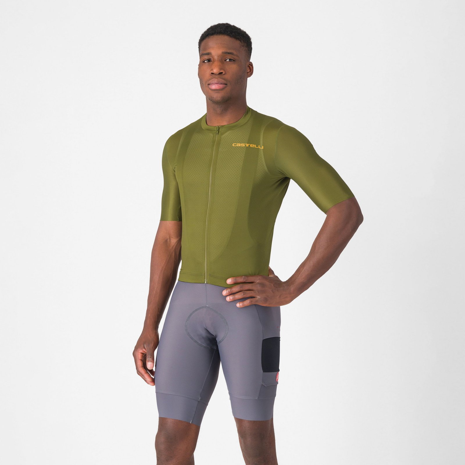 Castelli - pantaloni ciclism scurti cu bretele - Unlimited Cargo Bibshort - 15-35 gr C - negru