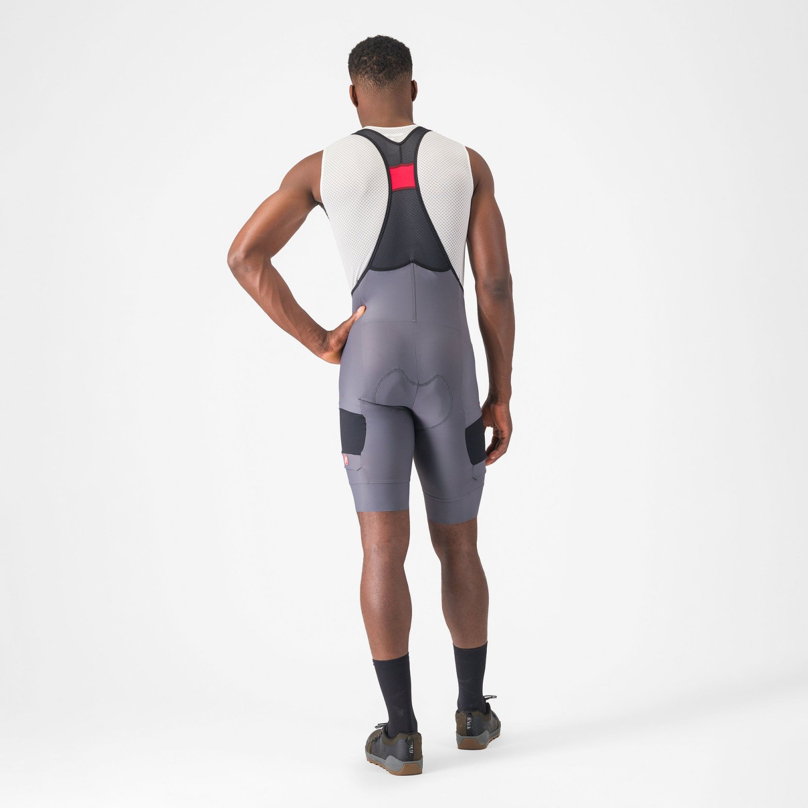 Castelli - pantaloni ciclism scurti cu bretele - Unlimited Cargo Bibshort - 15-35 gr C - negru