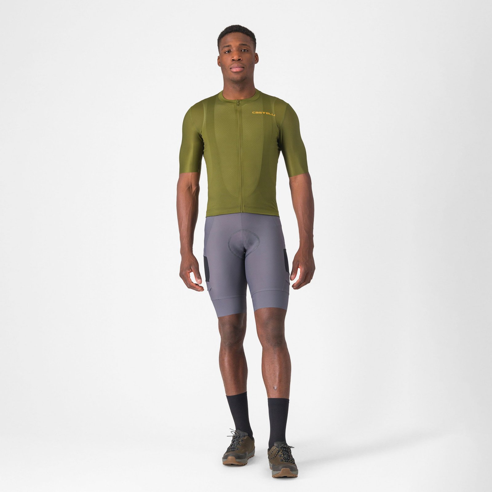 Castelli - pantaloni ciclism scurti cu bretele - Unlimited Cargo Bibshort - 15-35 gr C - negru