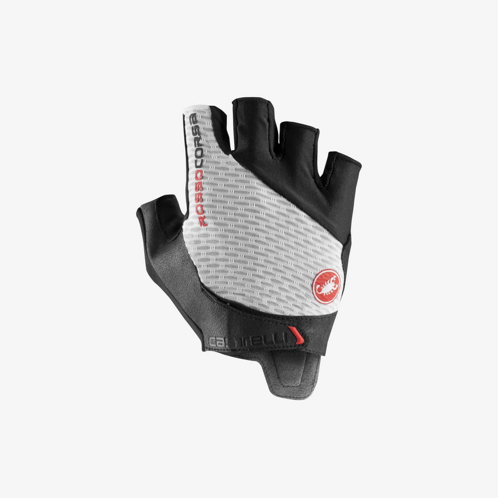 Castelli - manusi ciclism degete scurte - Rosso Corsa Pro V Glove - alb