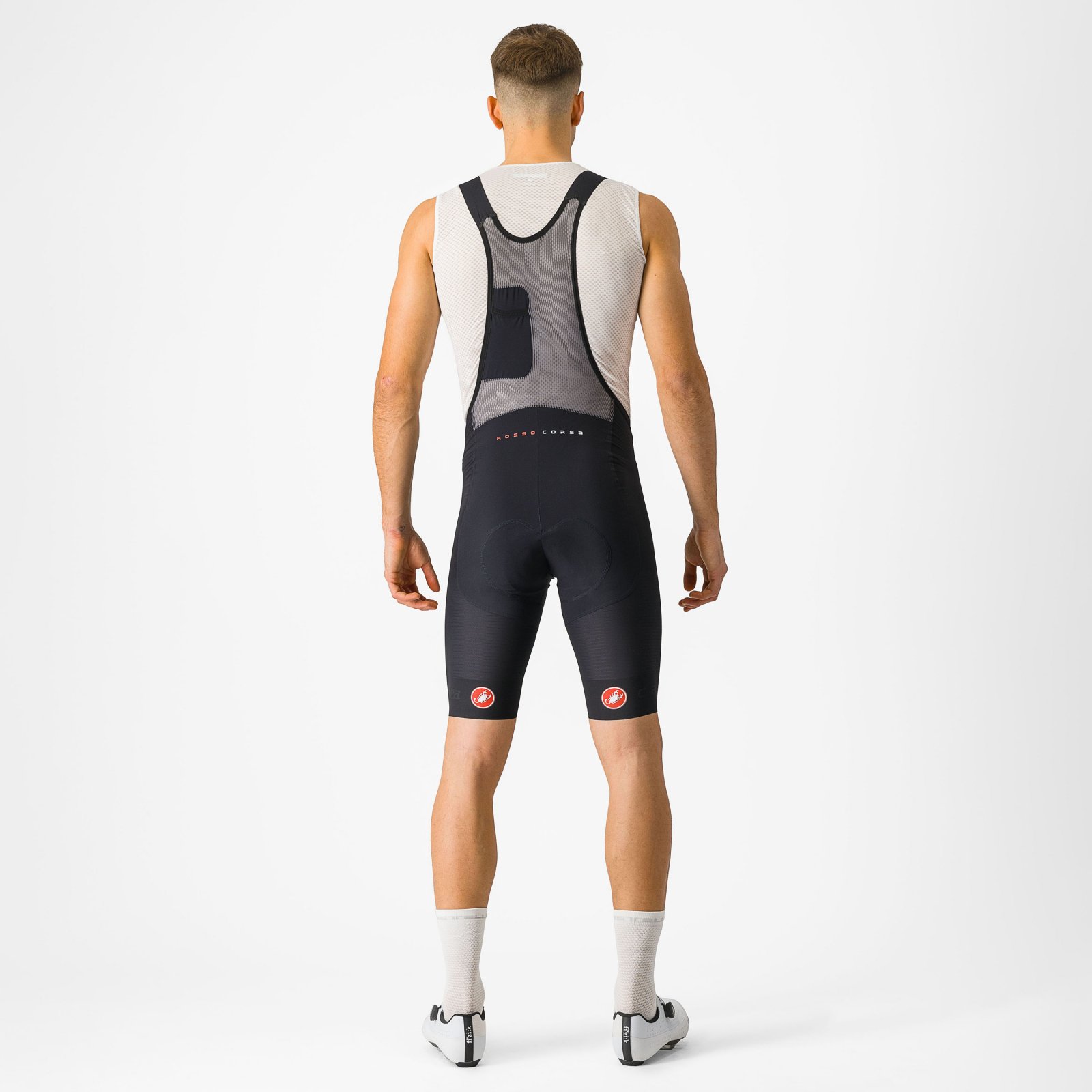 Castelli - pantaloni ciclism scurti cu bretele - Superleggera Bibshort - 20-40 gr C - negru