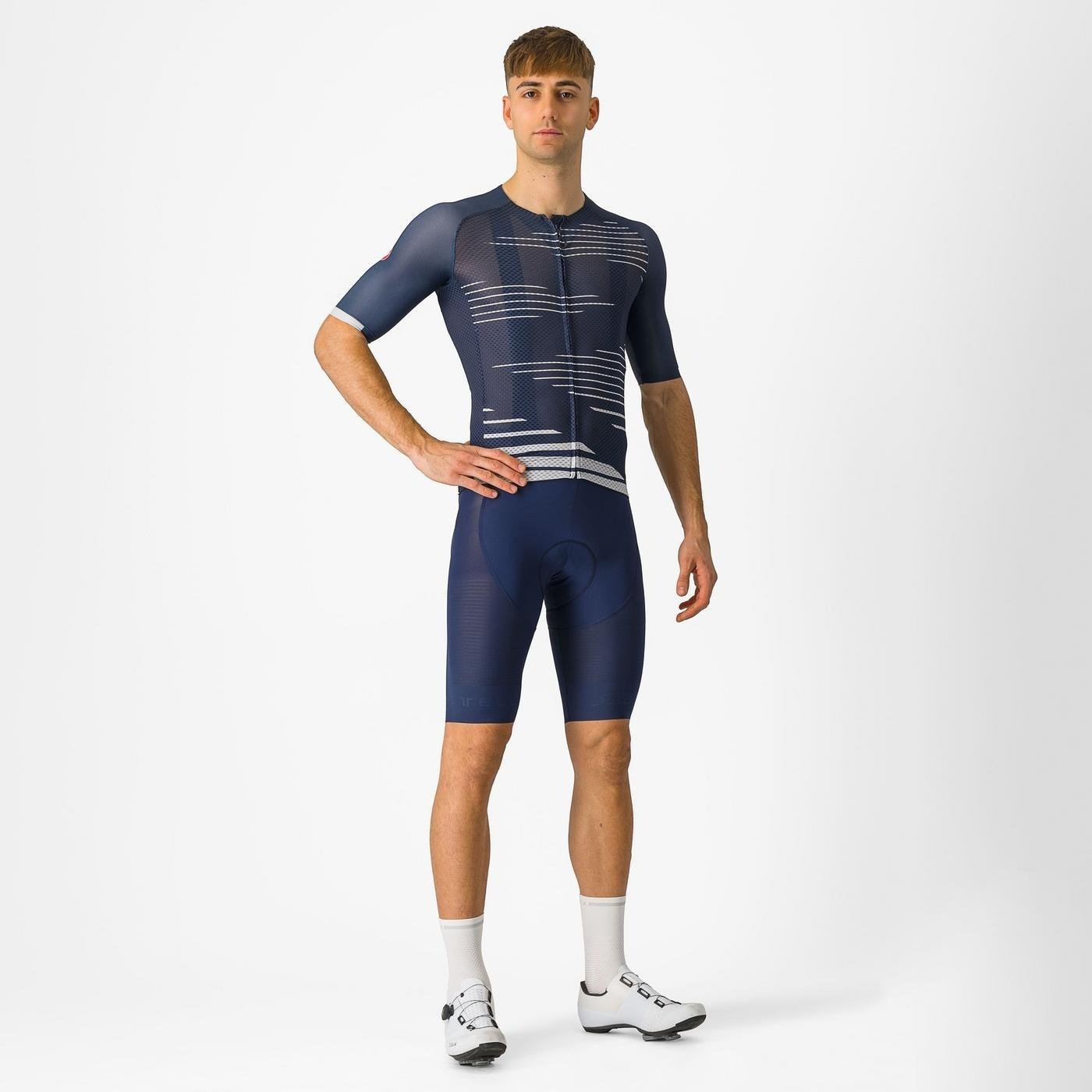 Castelli - pantaloni ciclism scurti cu bretele - Superleggera Bibshort - 20-40 gr C - negru