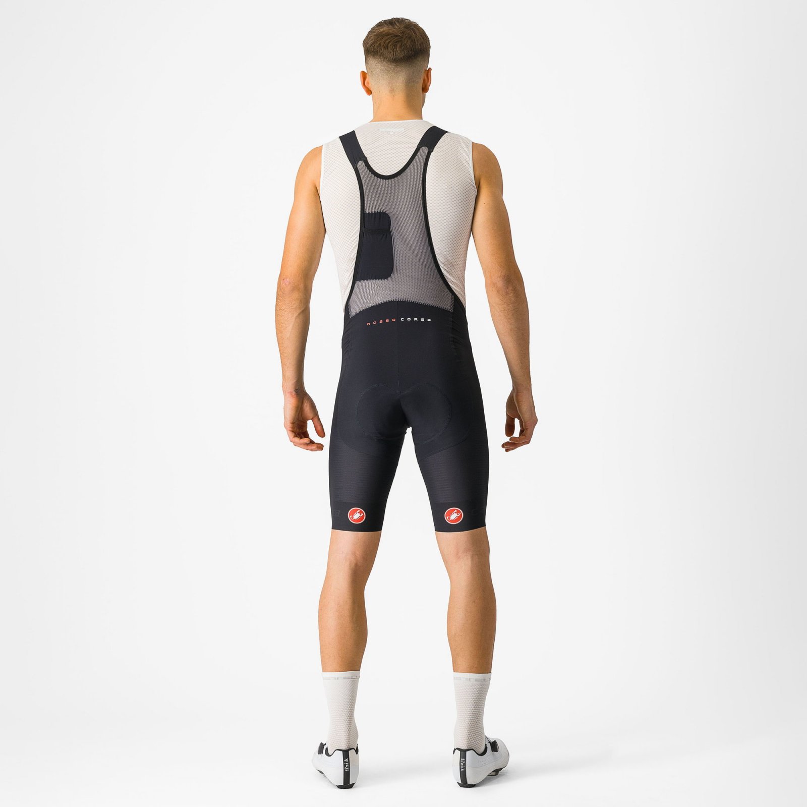 Castelli - pantaloni ciclism scurti cu bretele - Superleggera Bibshort - 20-40 gr C - negru