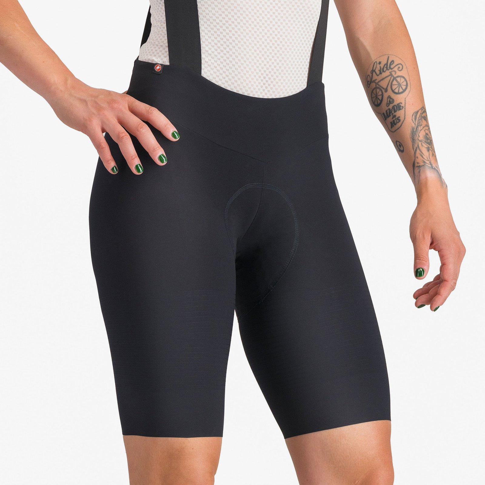 Castelli - pantaloni ciclism scurti cu bretele - Premio Evo W Dt Bibshort - 16-35 gr C - negru