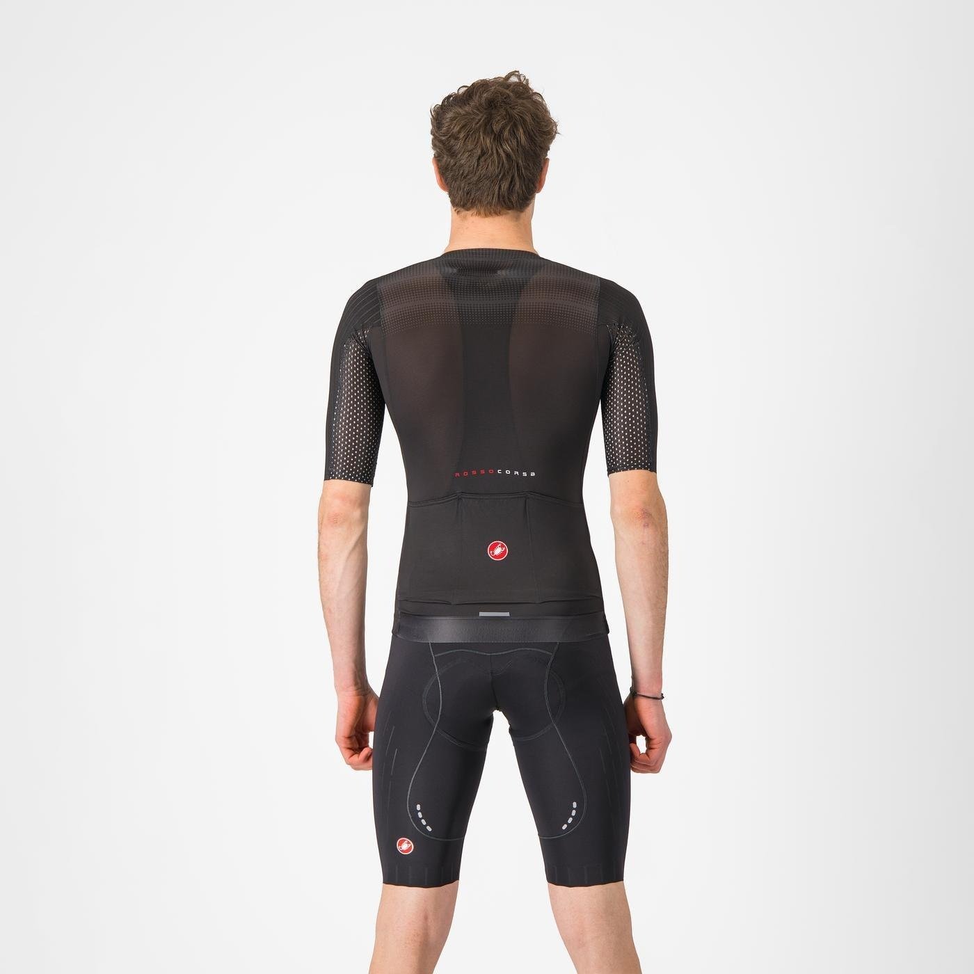 Castelli - pantaloni ciclism scurti cu bretele - Free Aero Race S Bibshort - alb