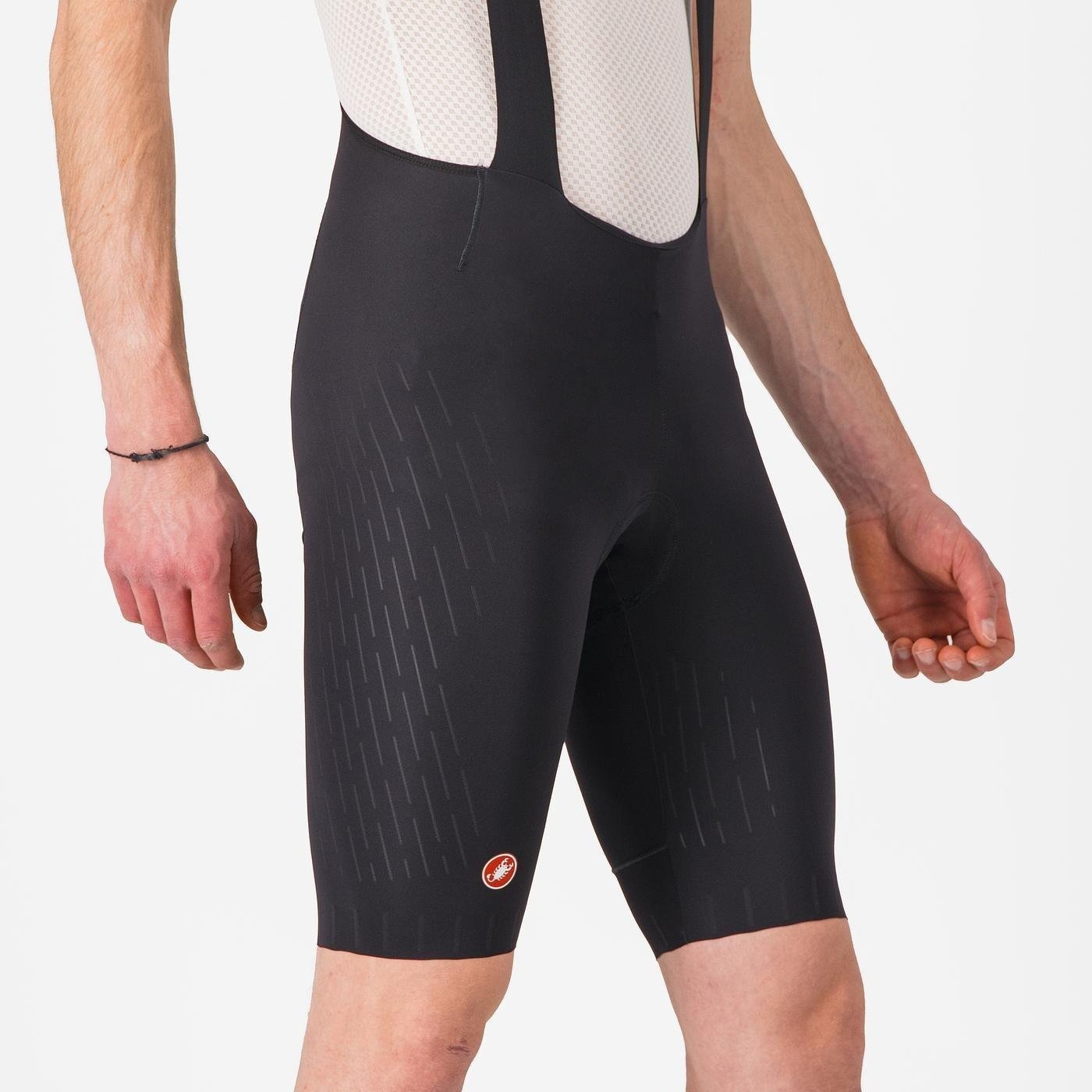 Castelli - pantaloni ciclism scurti cu bretele - Free Aero Race S Bibshort - alb