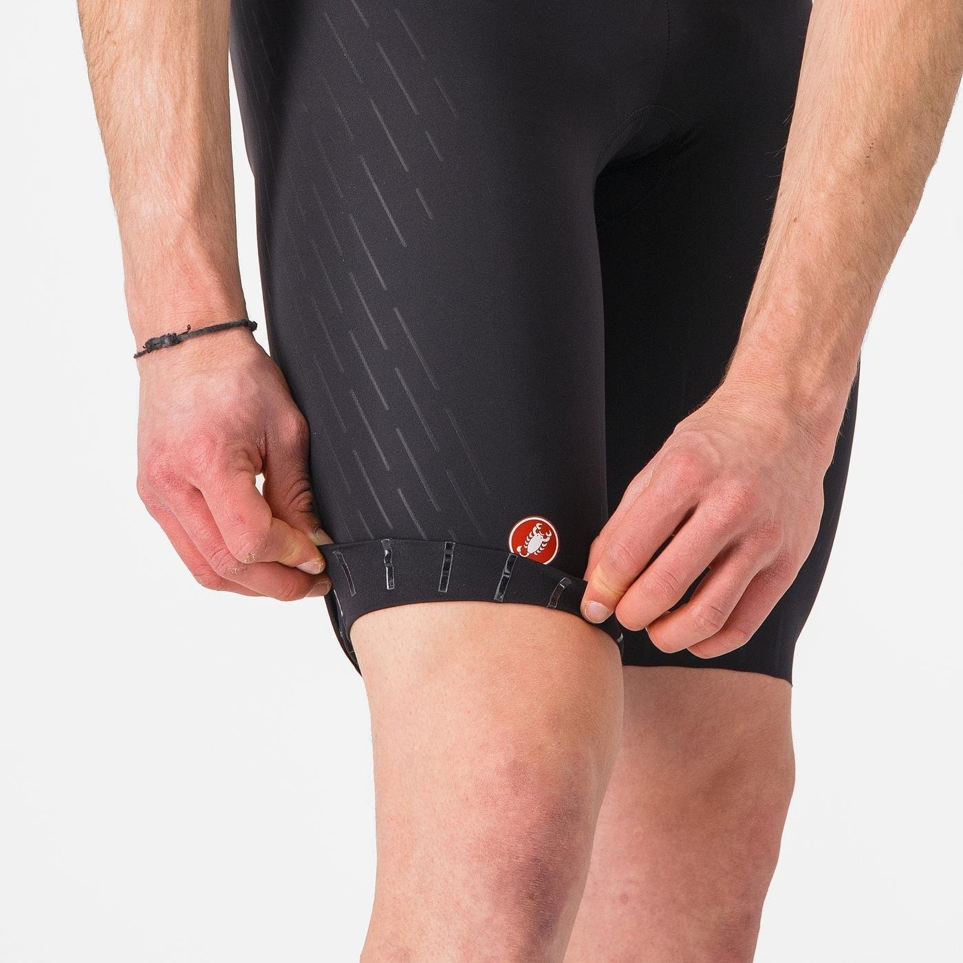 Castelli - pantaloni ciclism scurti cu bretele - Free Aero Race S Bibshort - alb