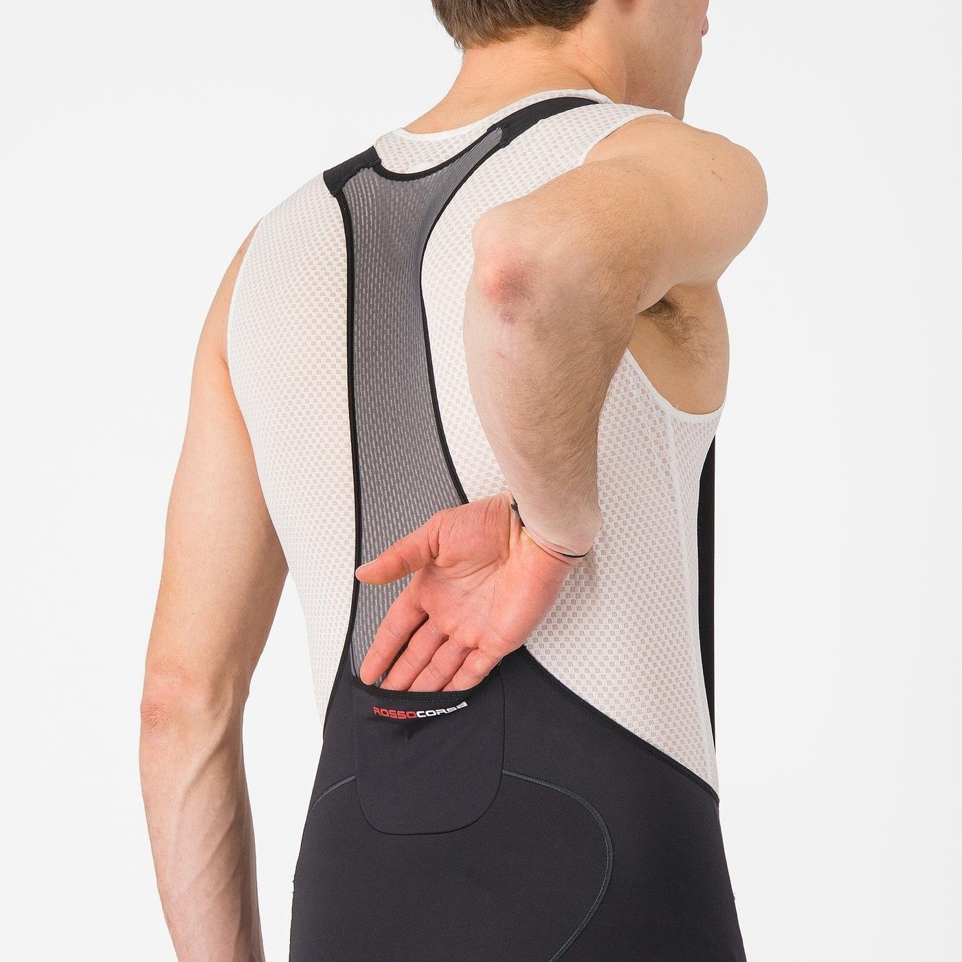Castelli - pantaloni ciclism scurti cu bretele - Free Aero Race S Bibshort - alb