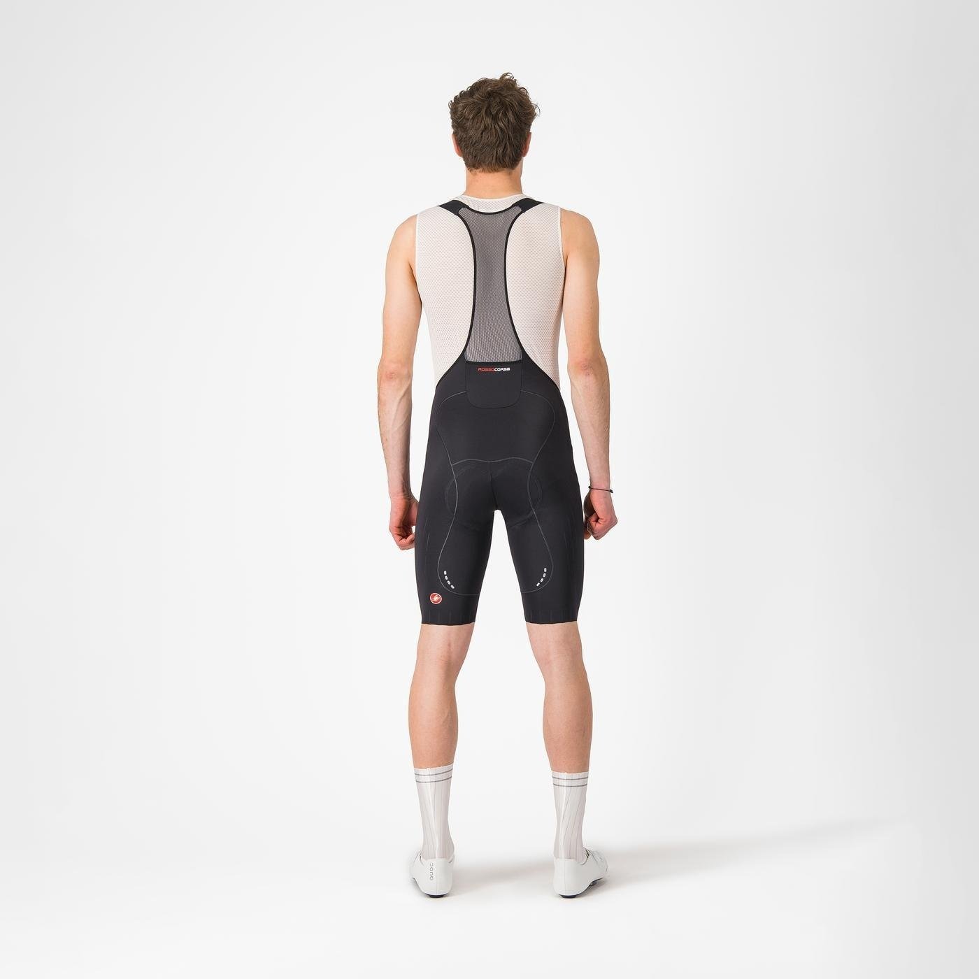 Castelli - pantaloni ciclism scurti cu bretele - Free Aero Race S Bibshort - alb