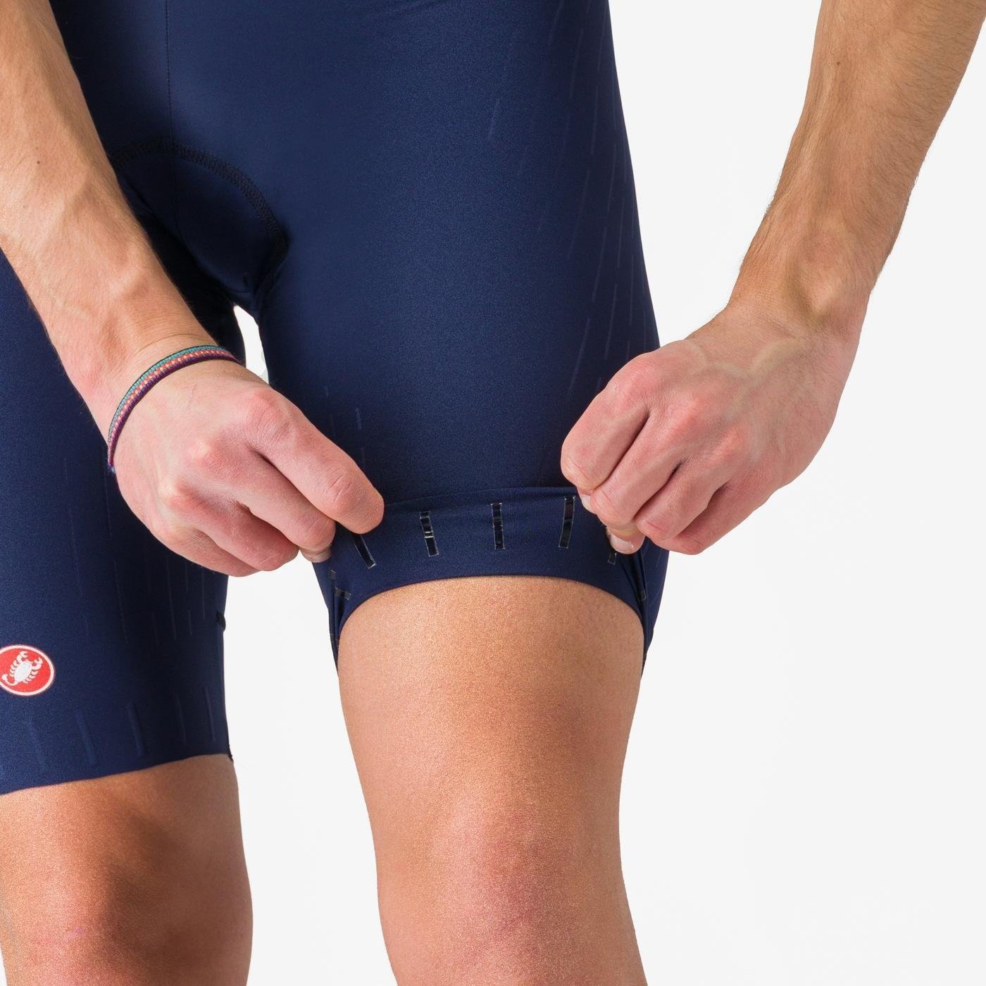 Castelli - pantaloni ciclism scurti cu bretele - Free Aero Race S Bibshort - alb