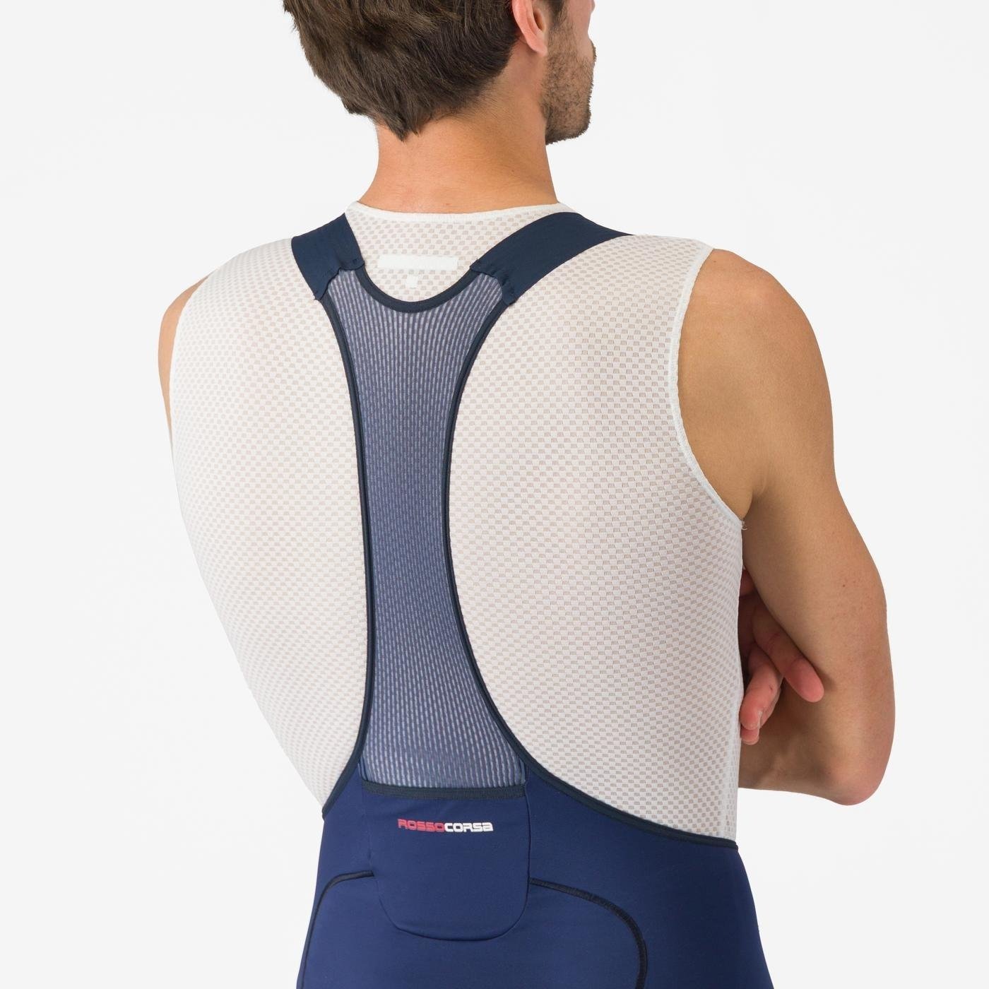 Castelli - pantaloni ciclism scurti cu bretele - Free Aero Race S Bibshort - alb