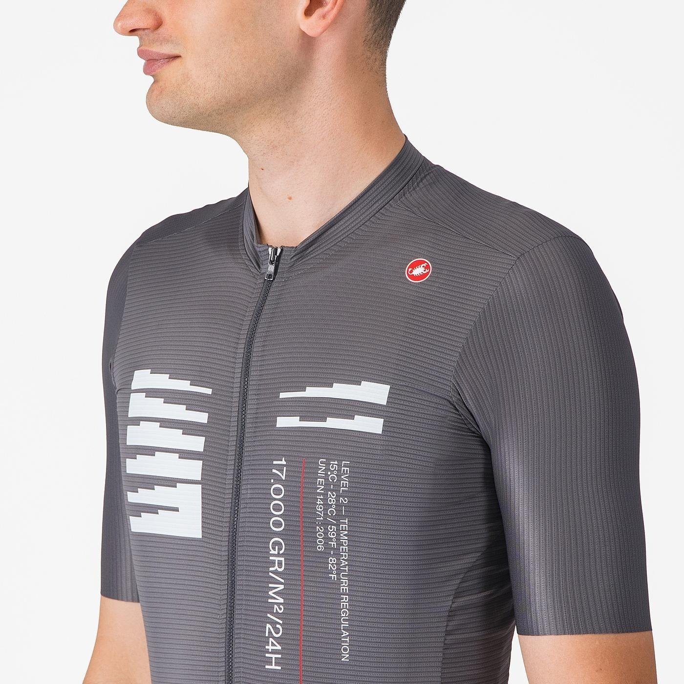 Castelli - tricou ciclism maneca scurta tailored fit - Espresso R--A/D Jersey - gri inchis Smokey