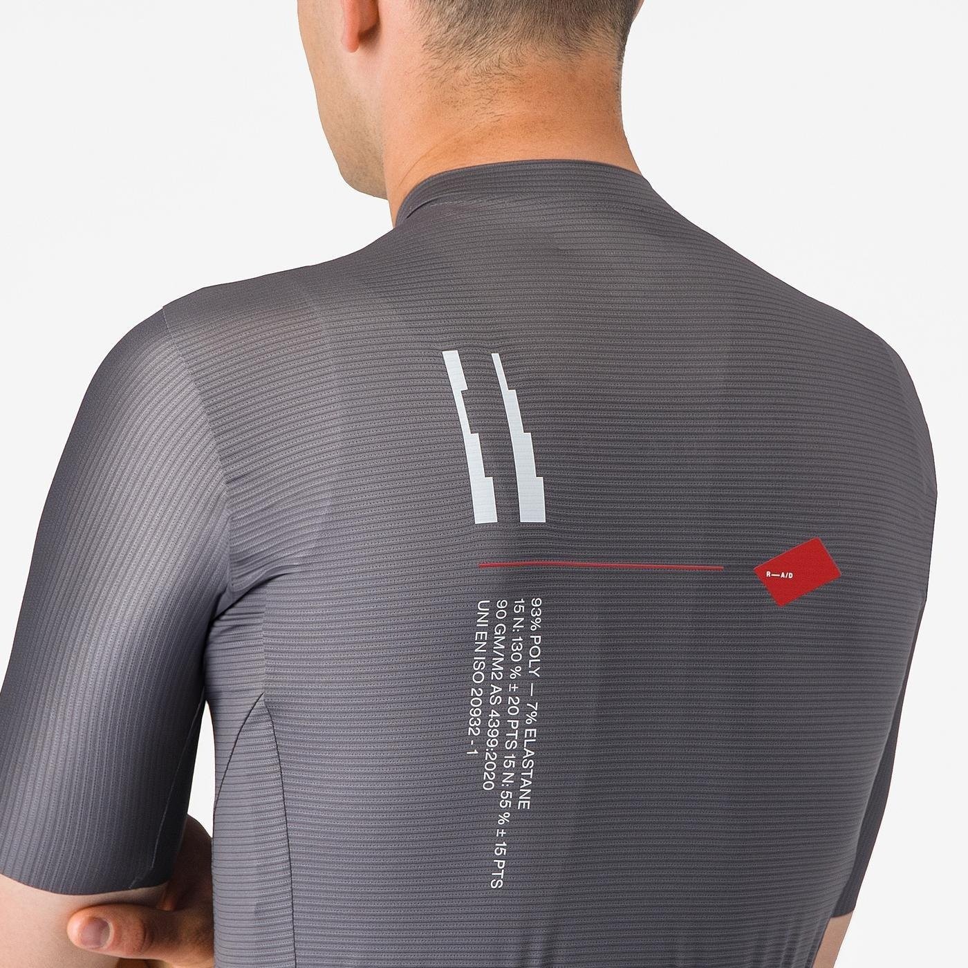 Castelli - tricou ciclism maneca scurta tailored fit - Espresso R--A/D Jersey - gri inchis Smokey