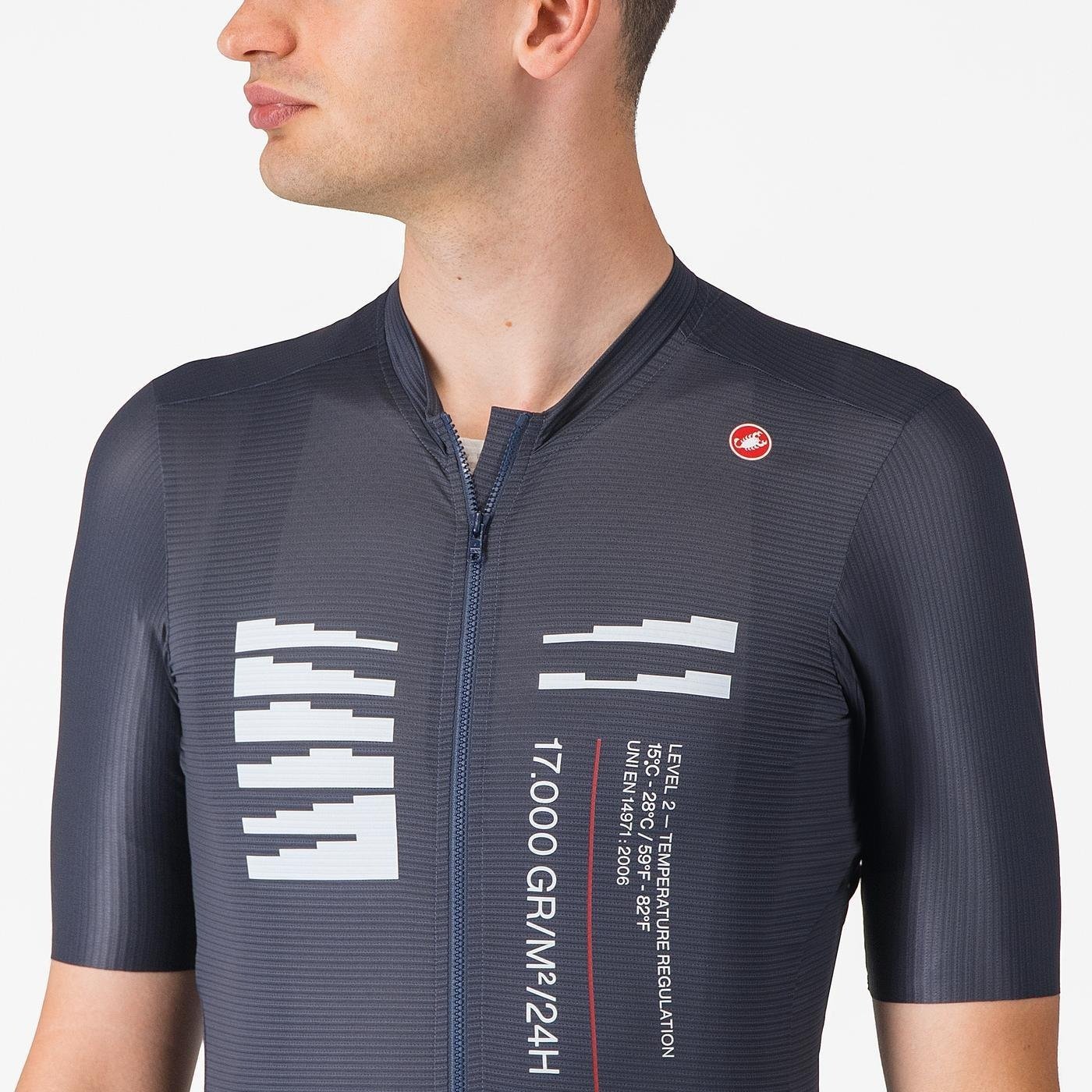 Castelli - tricou ciclism maneca scurta tailored fit - Espresso R--A/D Jersey - gri inchis Smokey