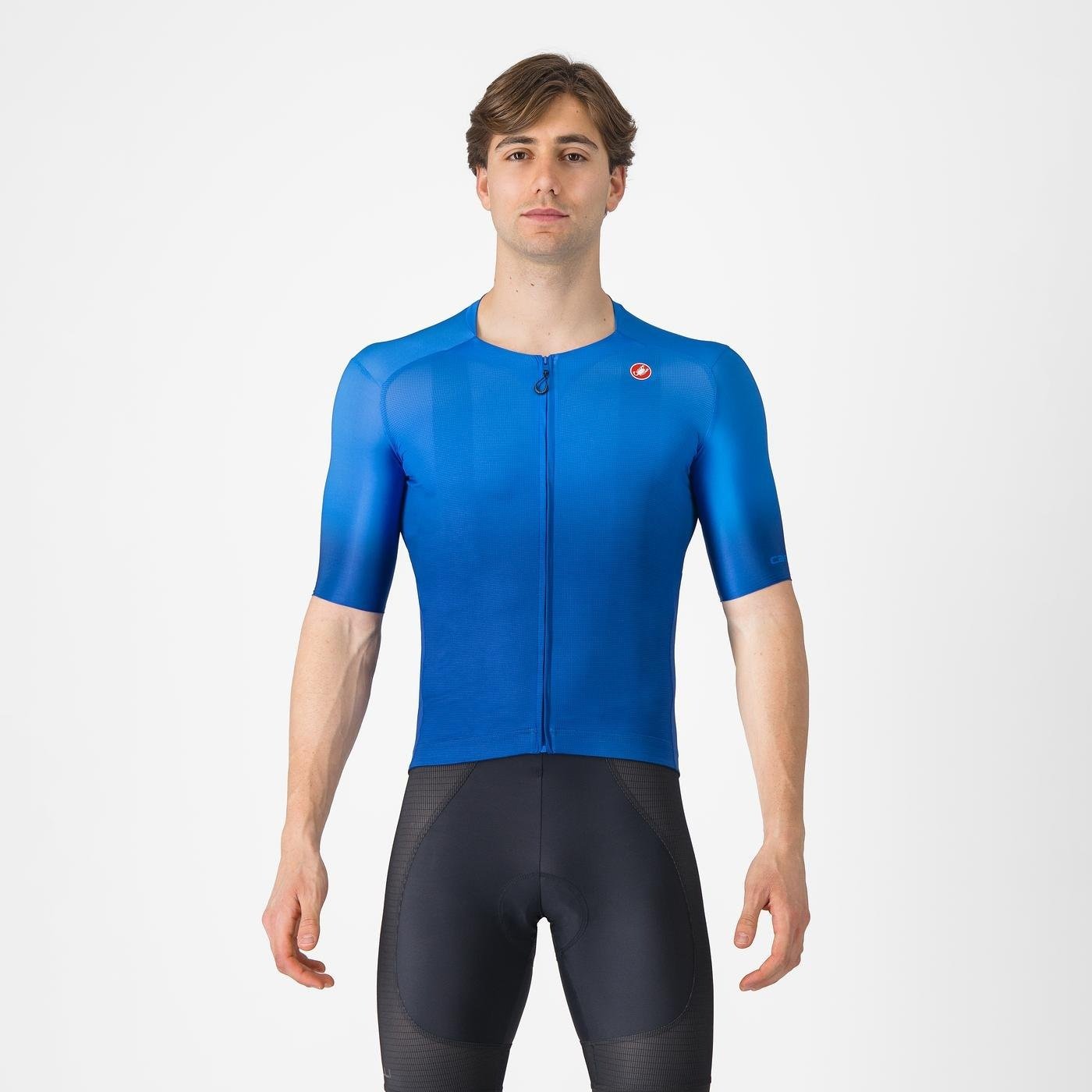Castelli - tricou ciclism maneca scurta tailored fit cu protectie solara - Upf Jersey - 20-38 gr C - albastru azzurro