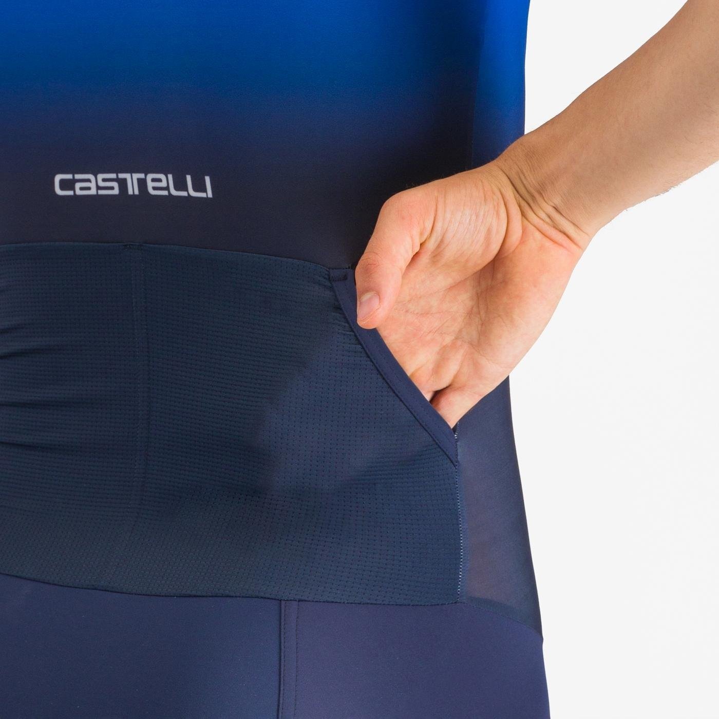 Castelli - costum triatlon cu maneca scurta - Pr 2 Speed Suit - albastru | alb