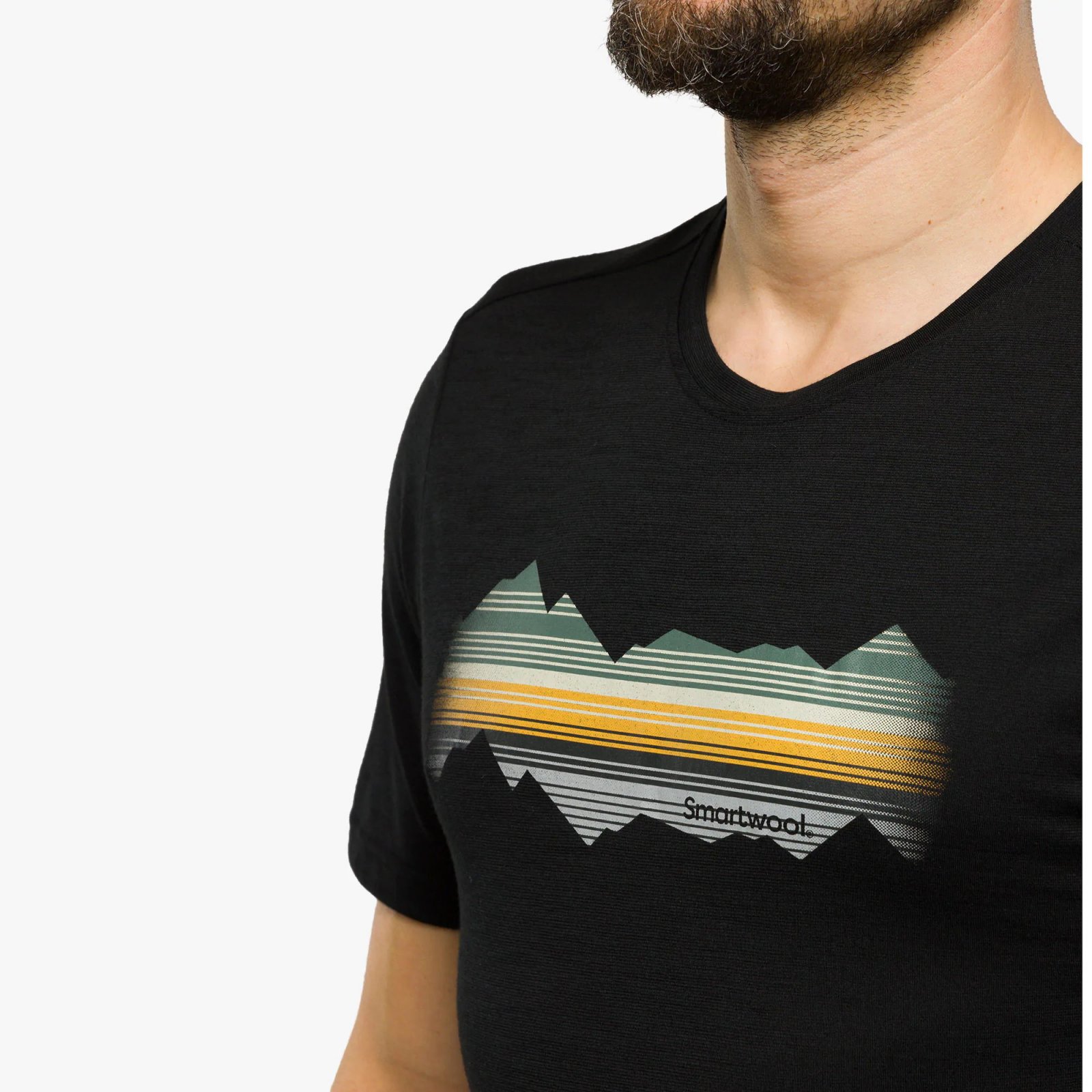 Smartwool - tricou sport unisex maneca scurta Mountain Horizon Graphic Short Sleeve Tee - negru