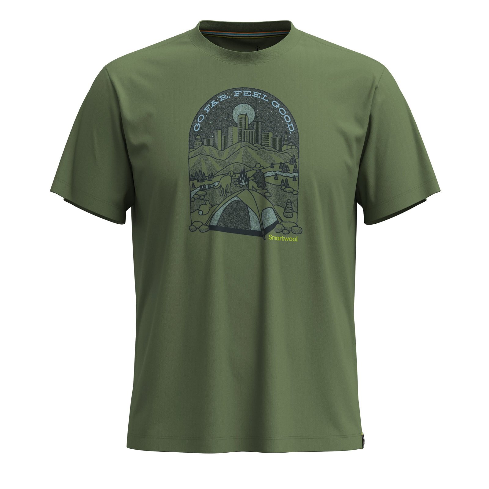 Smartwool - tricou merino - Streets to Peaks Short Sleeve Graphic Tee - Verde