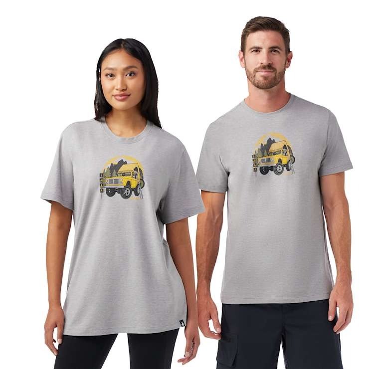 Smartwool - tricou merino - Long Weekend Short Sleeve Graphic Tee - Gri