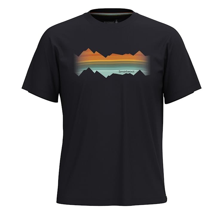 Smartwool - tricou merino - Mountain Horizon Short Sleeve Graphic Tee - Negru