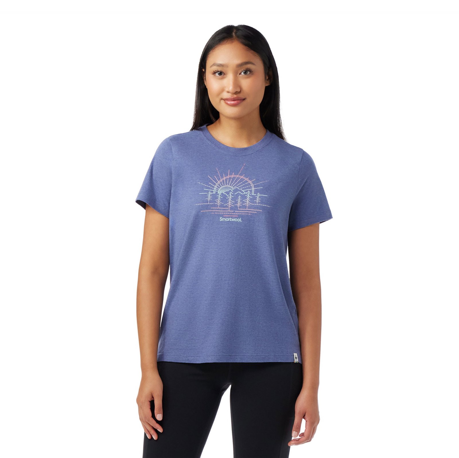 Smartwool - tricou merino - Mountain Sol Short Sleeve Graphic Tee W - Albastru
