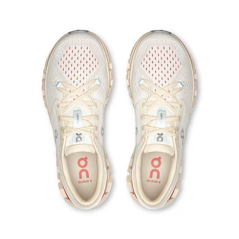 On - pantofi alergare - Cloud X 4 W - crem | roz