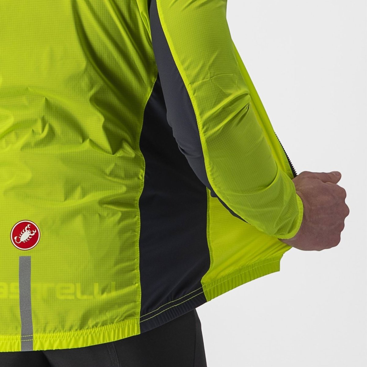 Castelli Squadra stretch - jacheta ciclism anti vant - verde lime electric gri inchis
