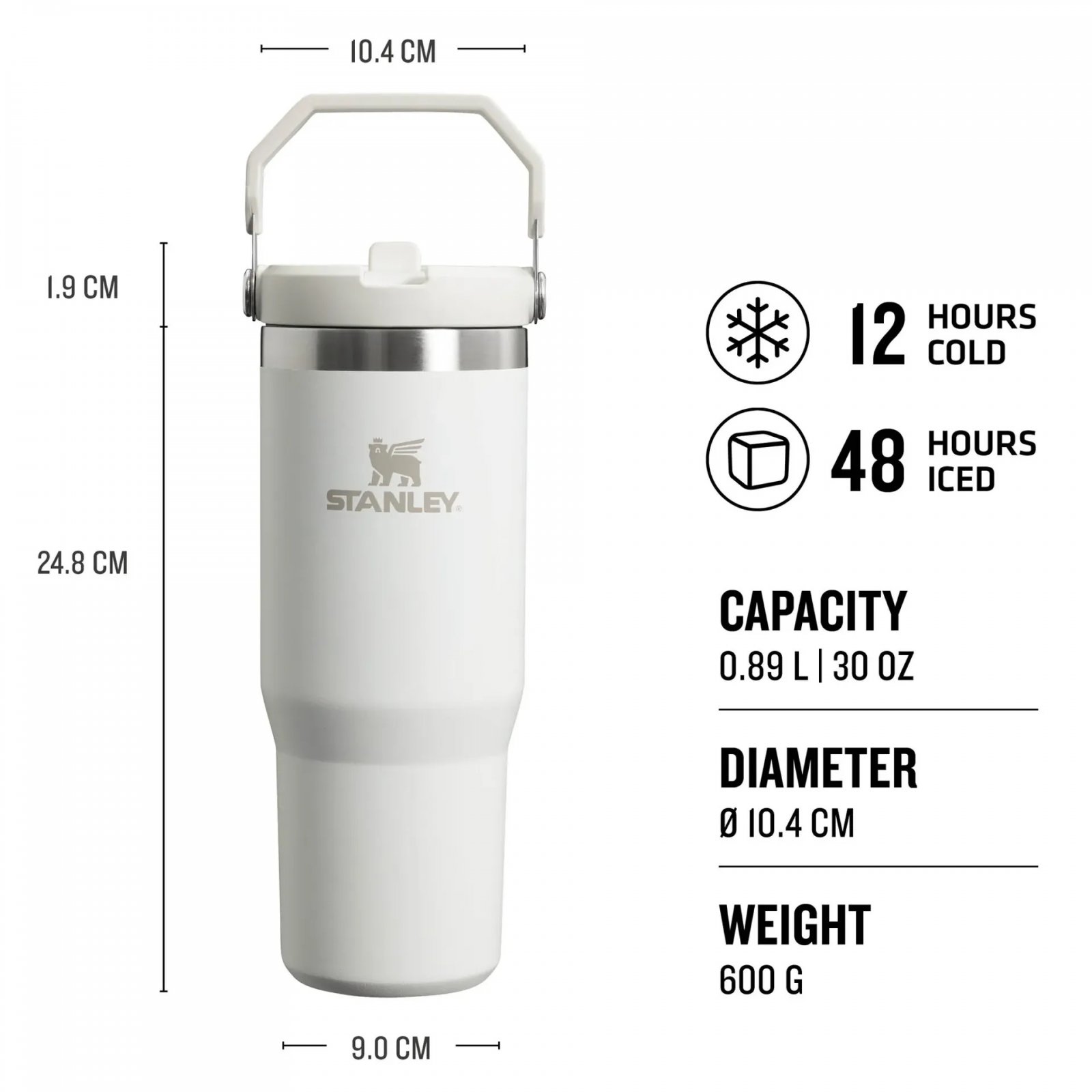 Stanley - termos tip sticla cu pai - Iceflow Flip Straw Tumbler - Plum - 890 ml